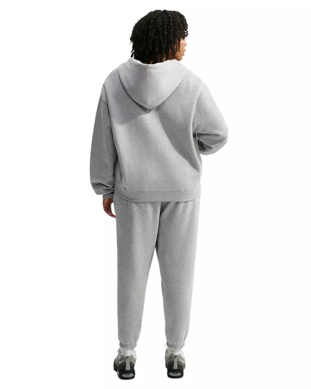 Nike Women's Studio Fleece Medium Weight Oversized Full-Zip Hooded Jacket - Grey - GREY