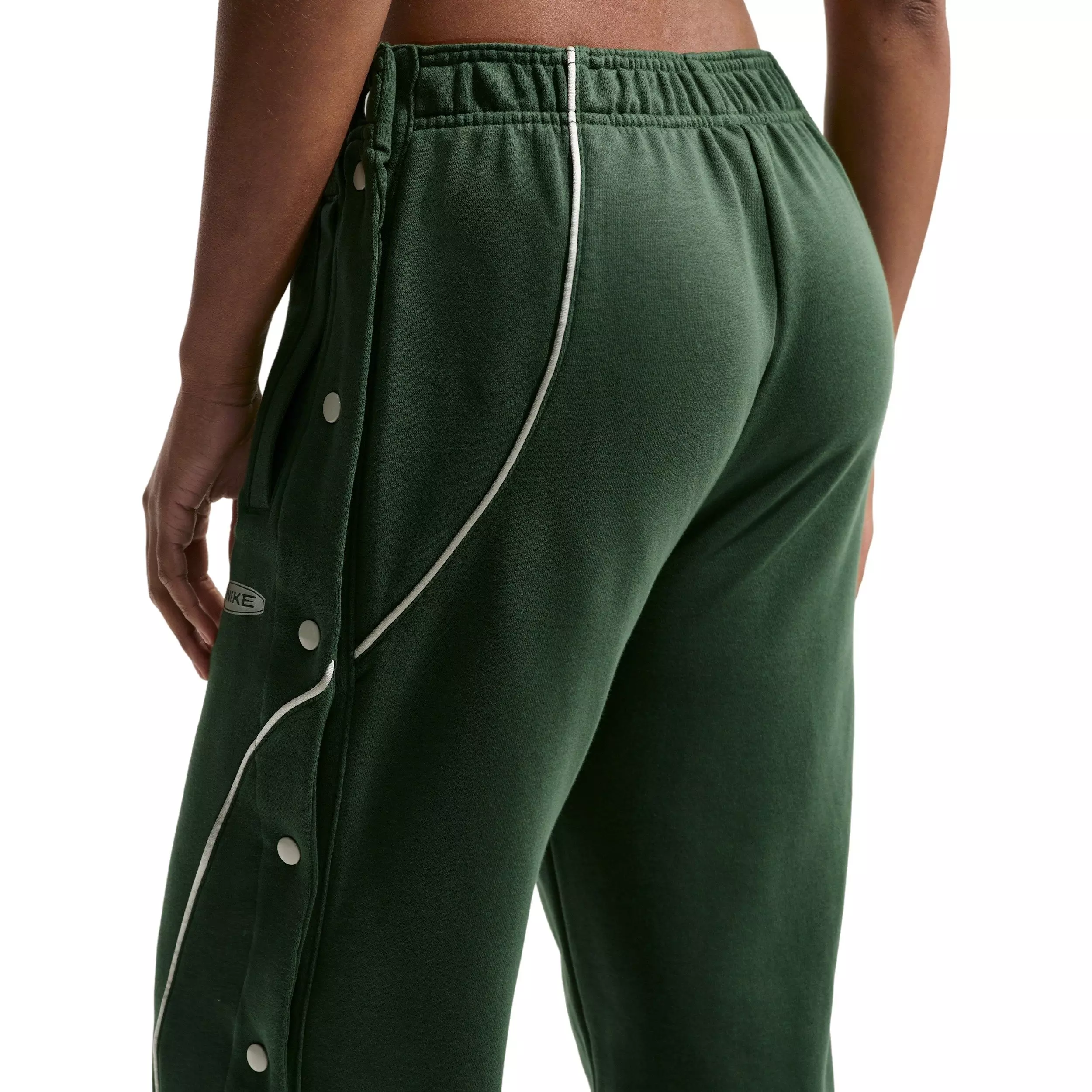 Nike Women's Fleece Tearaway Pants -Green/Silver - GREEN/SILVER