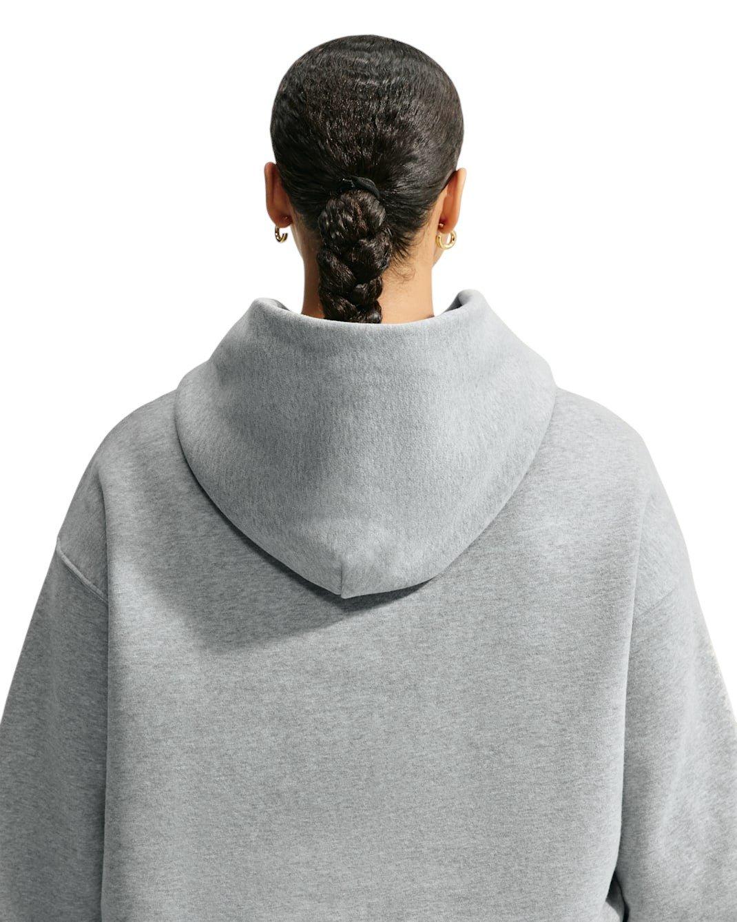 Nike Women's Studio Fleece Medium Weight Oversized Pullover Hoodie - Grey - GREY