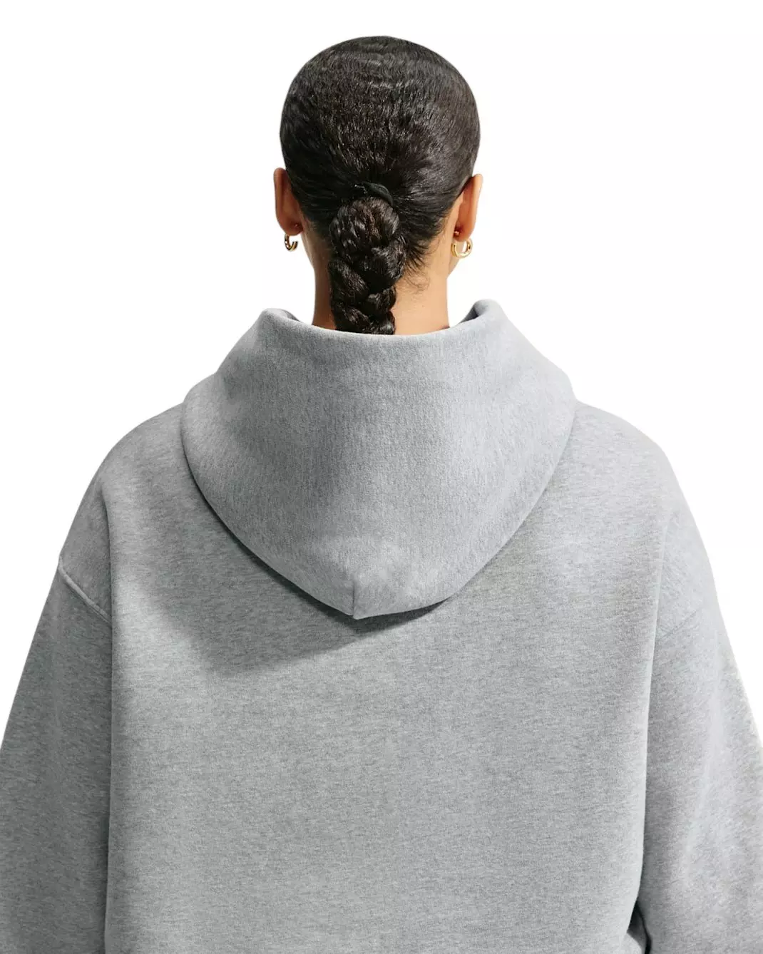 Nike Women's Studio Fleece Medium Weight Oversized Pullover Hoodie - Grey - GREY