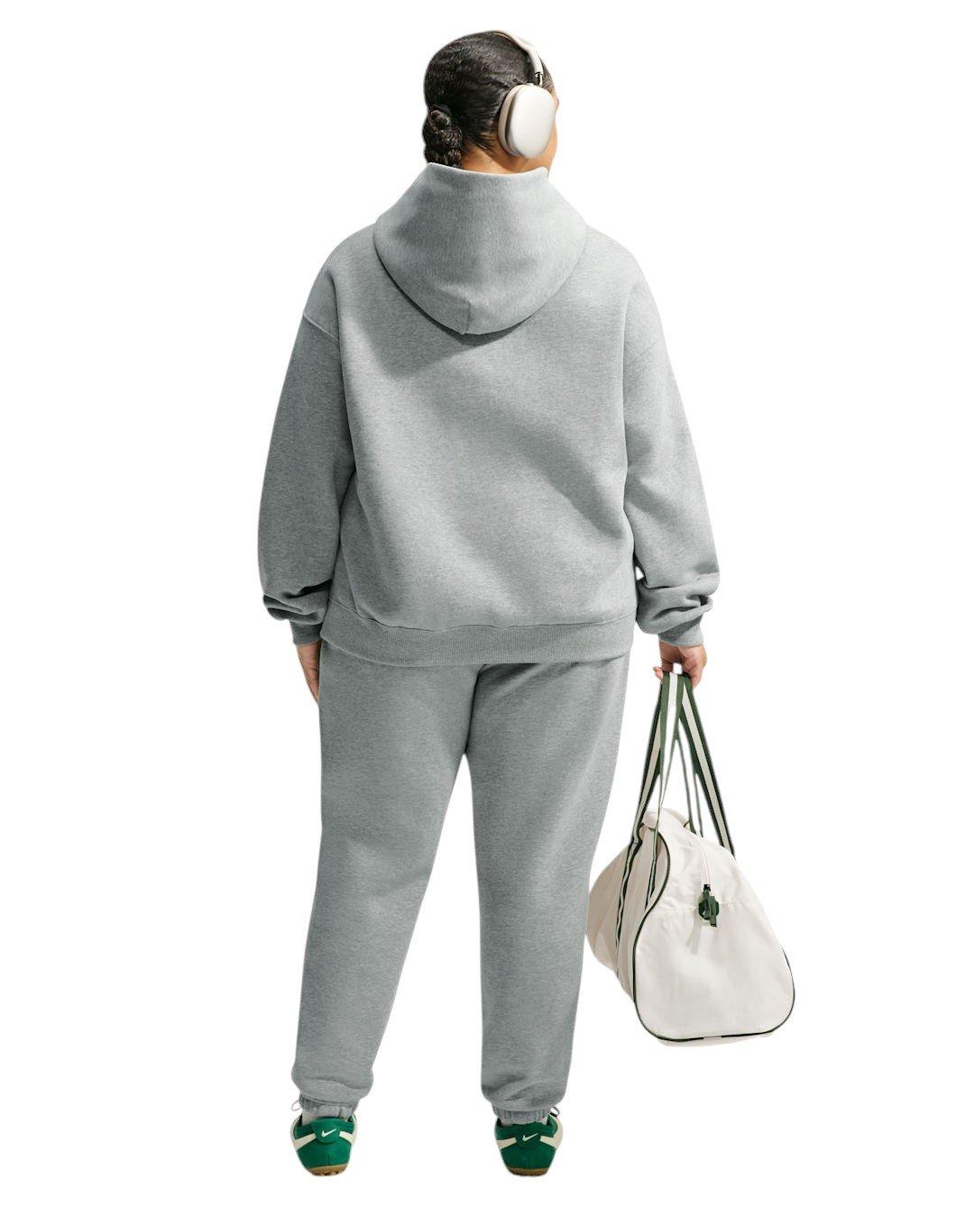 Nike Women's Studio Fleece Medium Weight Oversized Pullover Hoodie - Grey - GREY