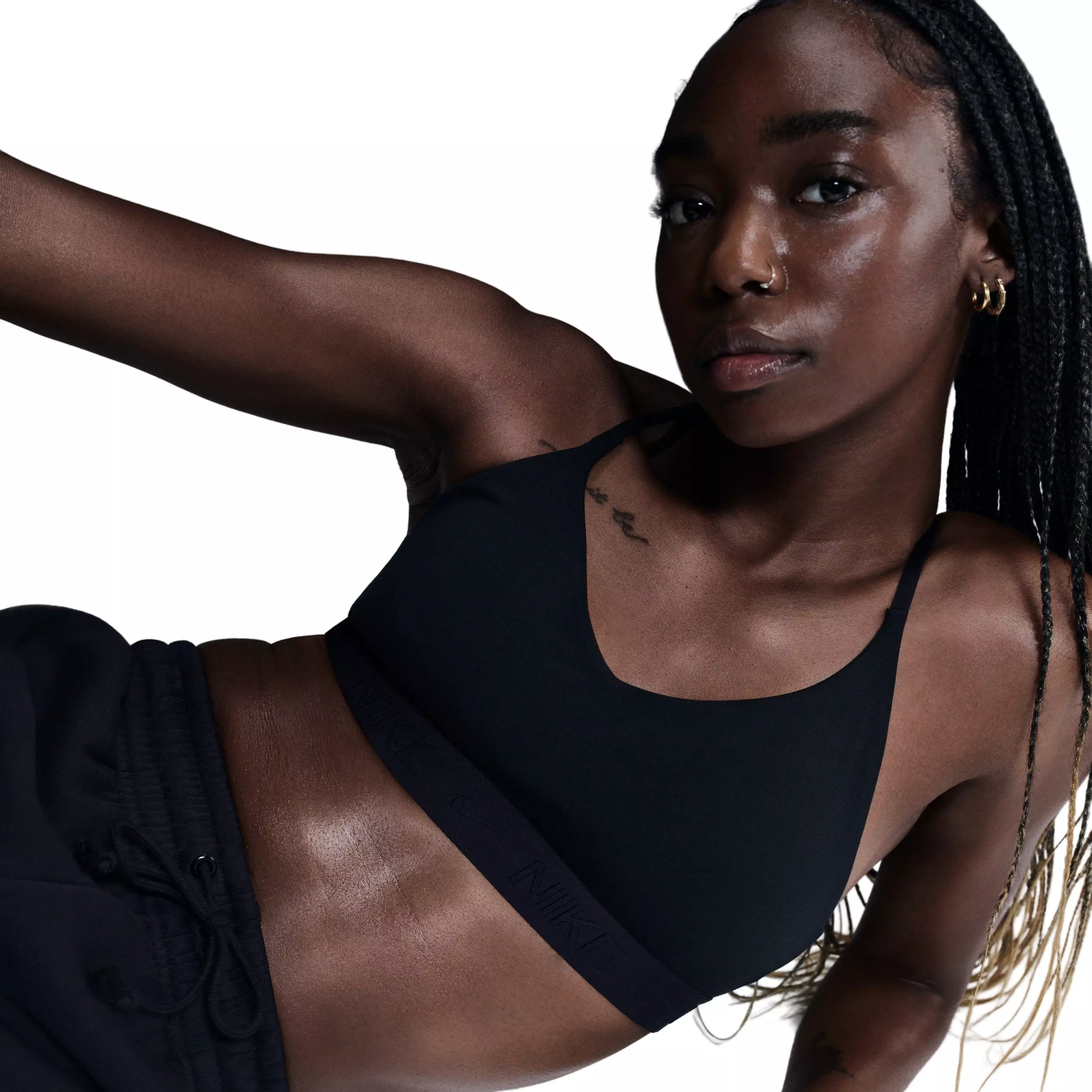 Nike Women's Indy Light Support Padded Adjustable Sports Bra - Black - BLACK