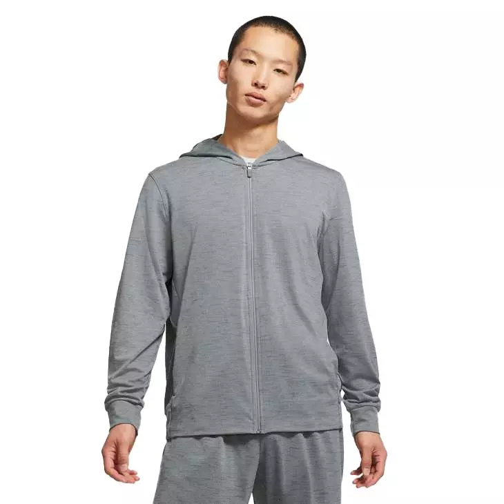 Nike Men's Yoga Dri-FIT Full-Zip Grey Jacket - GREY