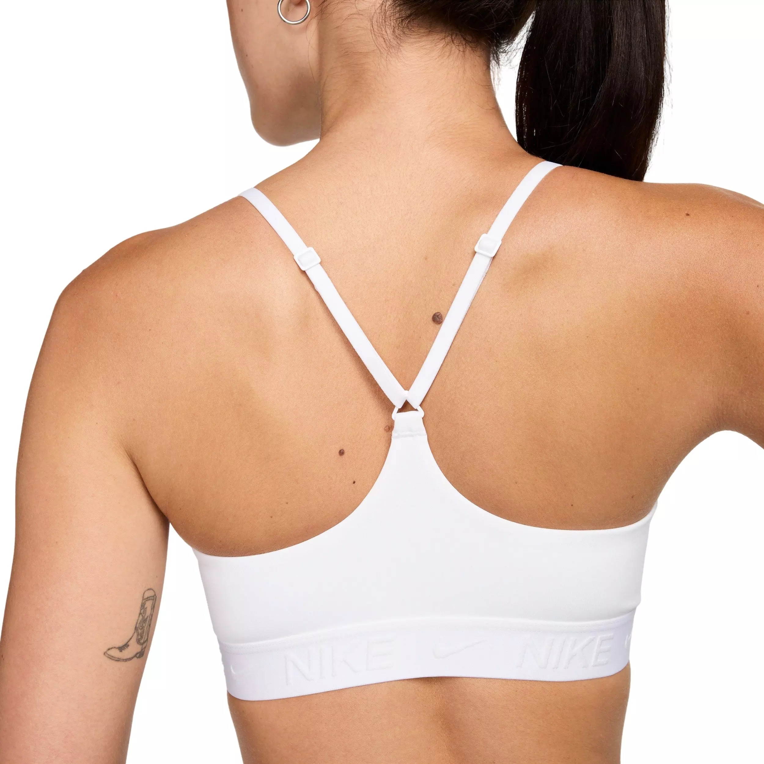 Nike Women's Indy Light Support Padded Adjustable Sports Bra -White - WHITE