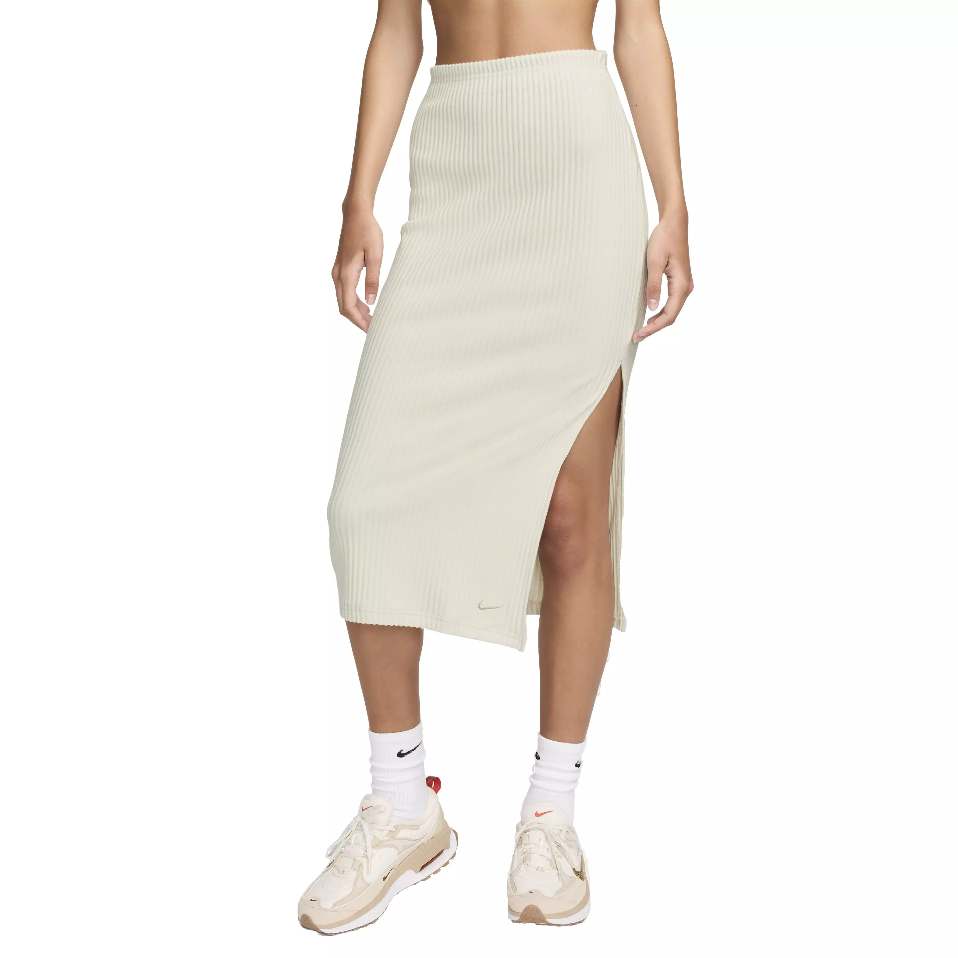 Nike Women's Sportswear Chill Rib Slim Midi Skirt - LT BROWN
