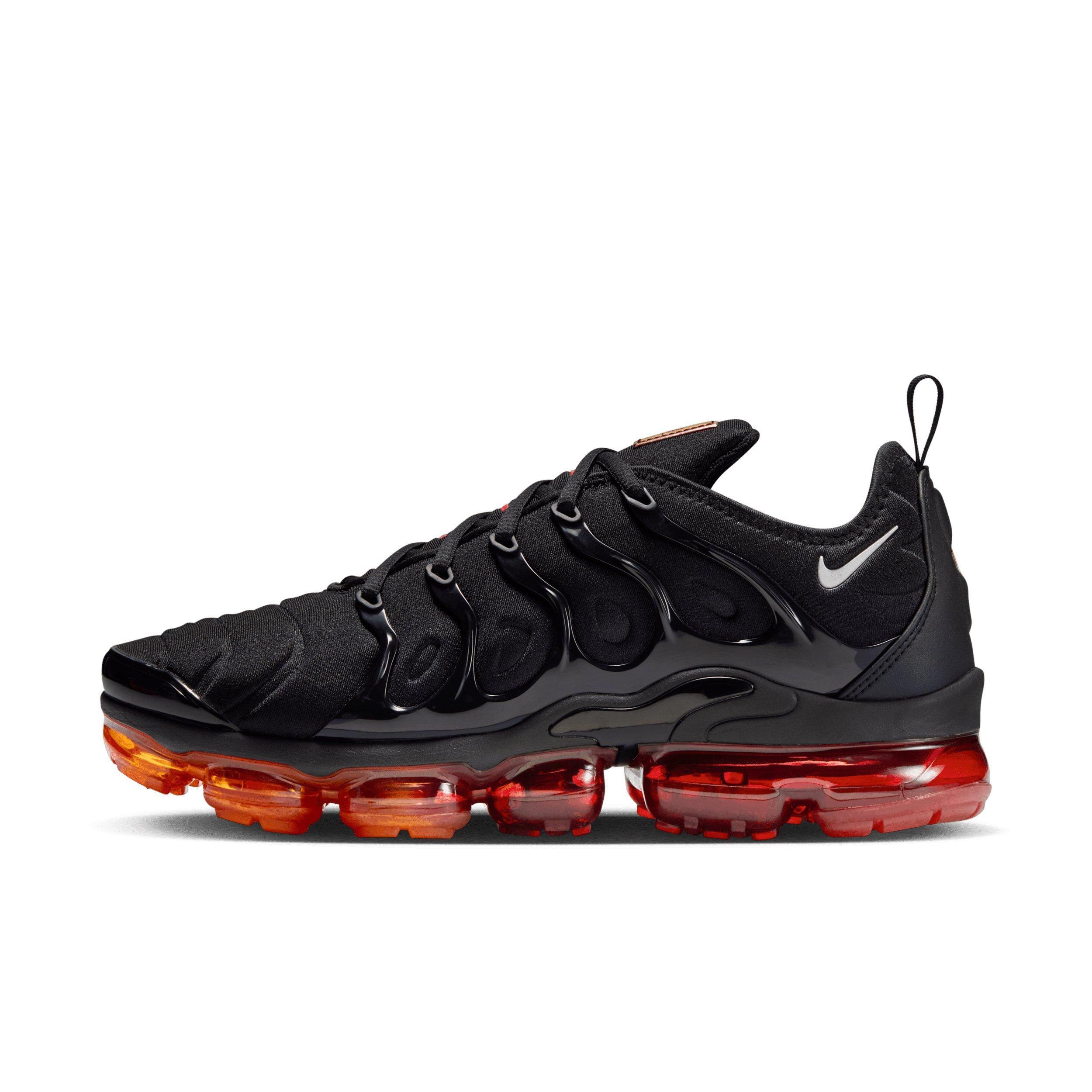 Nike Air VaporMax Plus "Black/Magma Orange/University Red/Light Smoke Grey" Men's Shoe - BLACK/ORANGE/RED/LT GREY