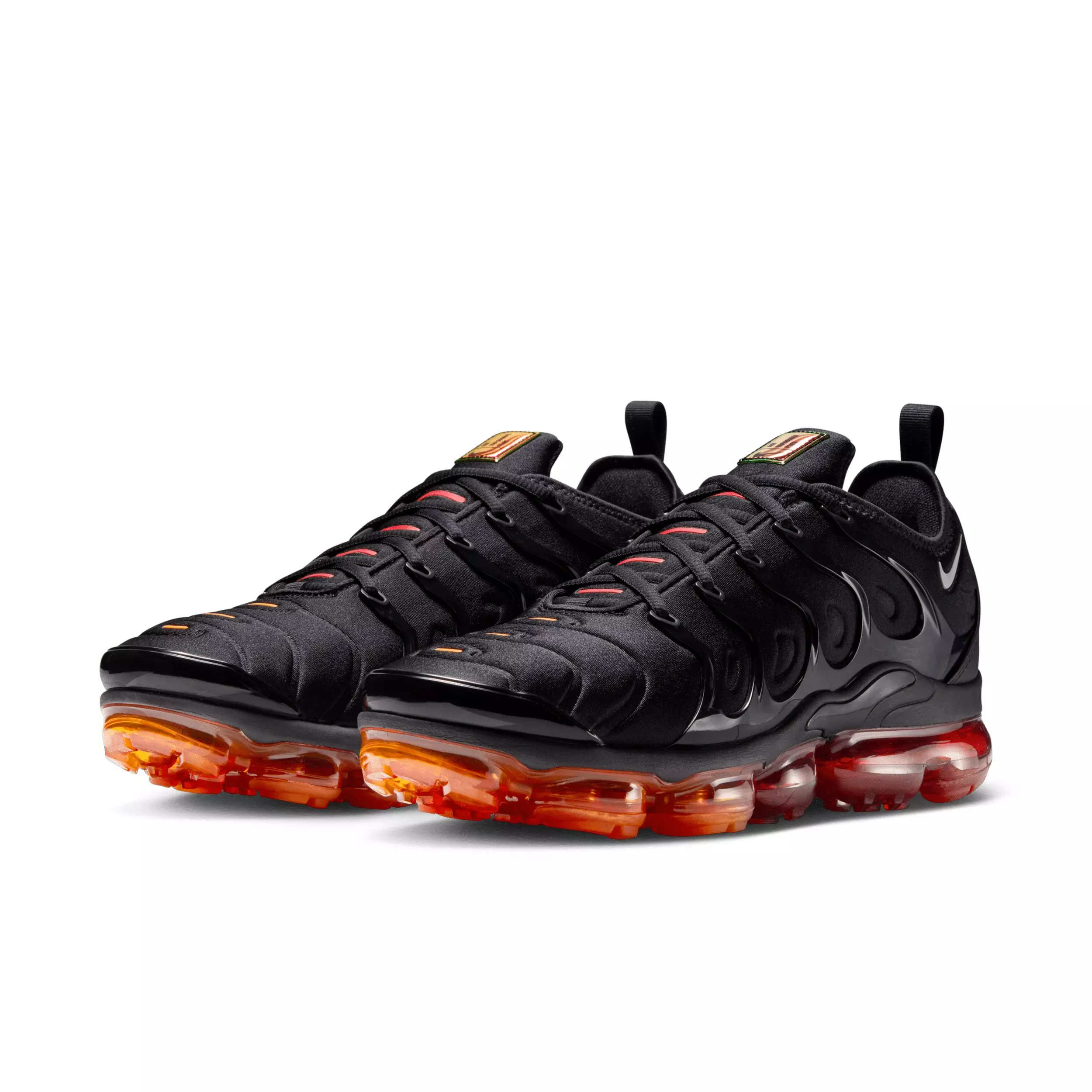 Nike Air VaporMax Plus "Black/Magma Orange/University Red/Light Smoke Grey" Men's Shoe - BLACK/ORANGE/RED/LT GREY