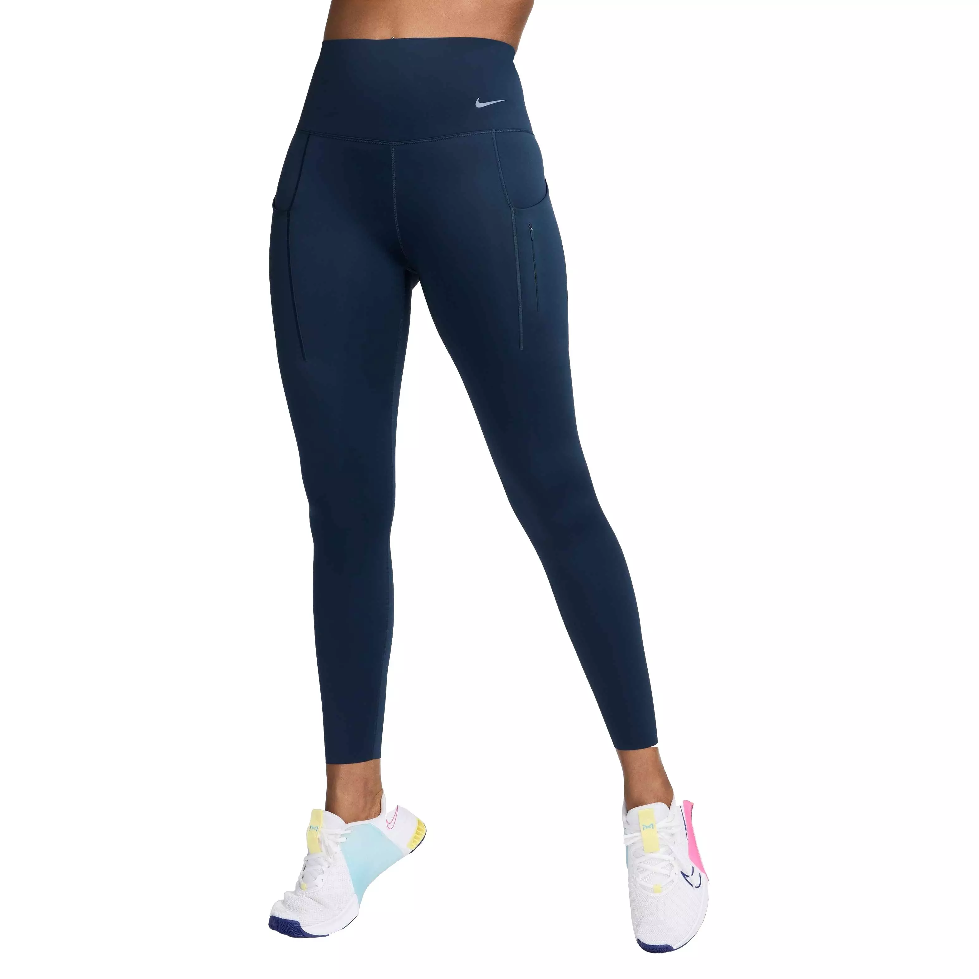 Nike Women's Go Firm-Support High-Waisted 7/8 Leggings with Pockets - NAVY