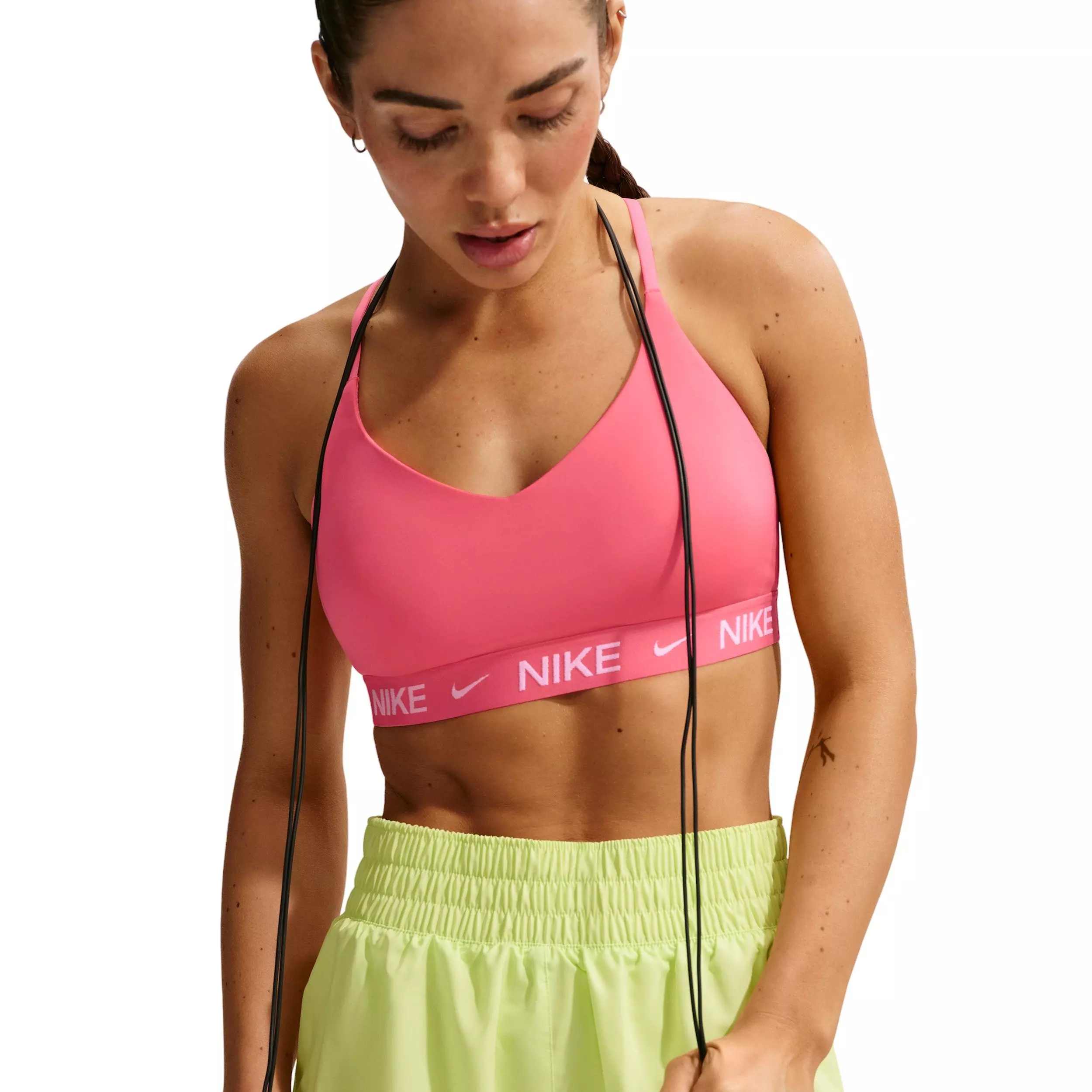 Nike Women's Indy Light Support Padded Adjustable Sports Bra - Coral - CORAL