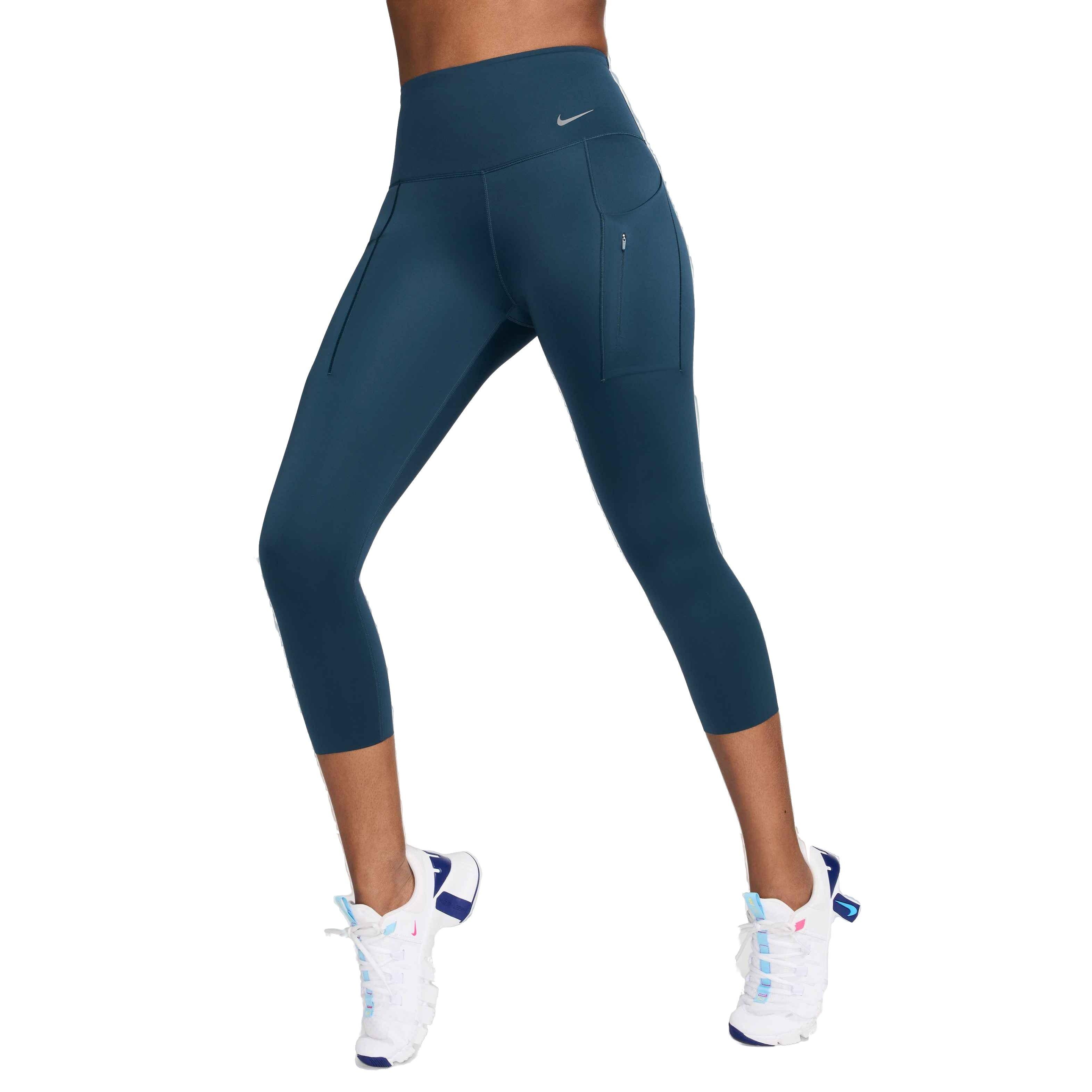 Nike Women's Go Firm-Support High-Waisted Cropped Leggings with Pockets - Navy - NAVY Thumbnail View 1