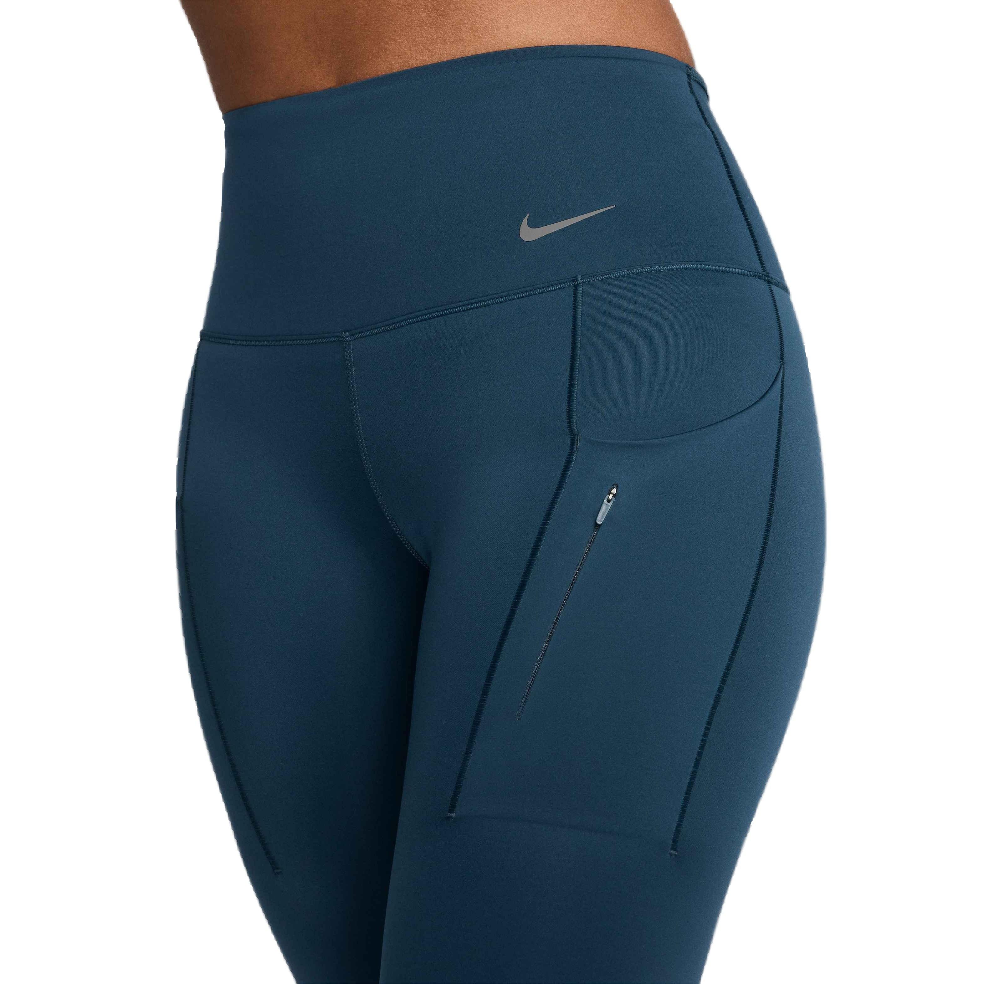 Nike Women's Go Firm-Support High-Waisted Cropped Leggings with Pockets - Navy - NAVY Thumbnail View 3