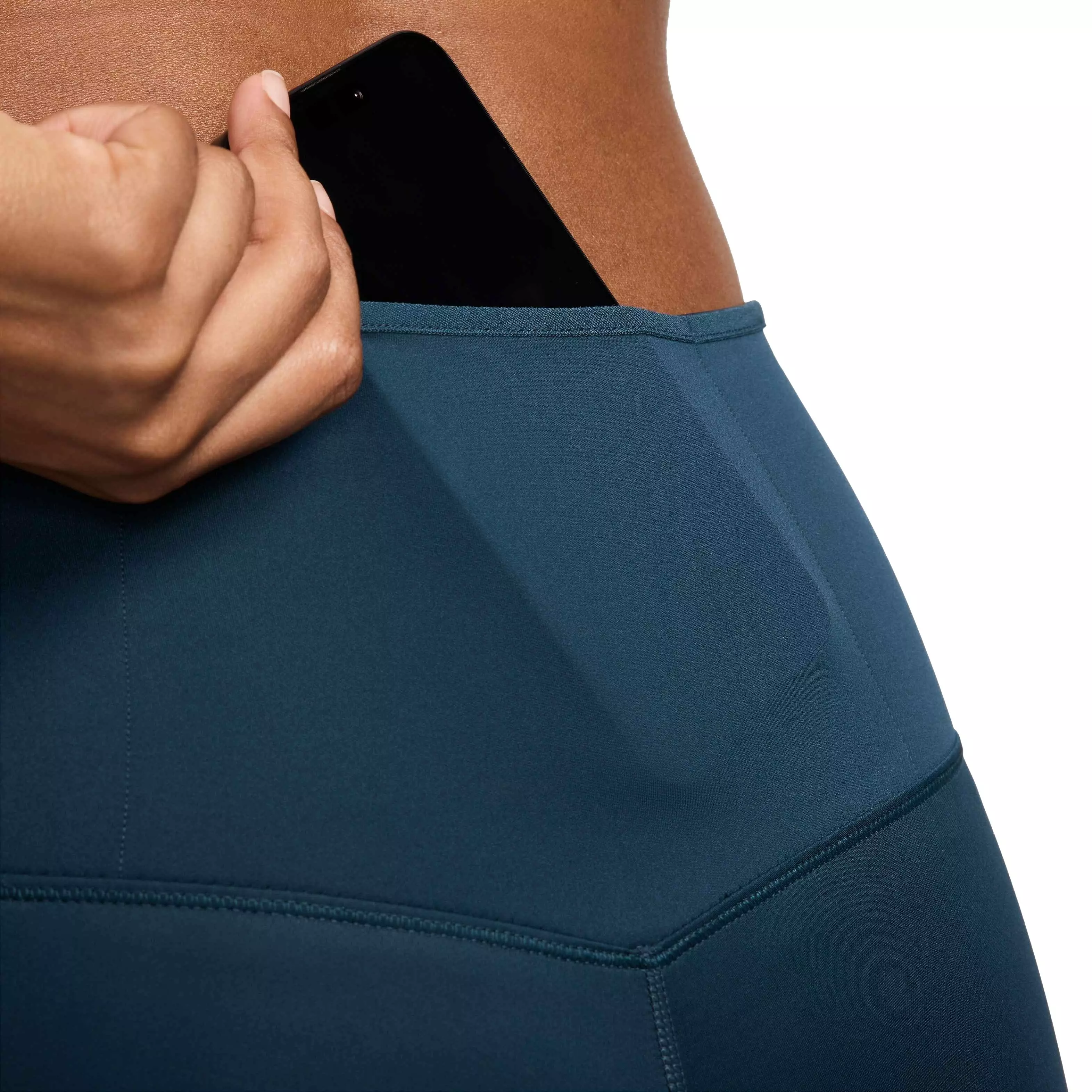 Nike Women's Go Firm-Support High-Waisted Cropped Leggings with Pockets - Navy - NAVY