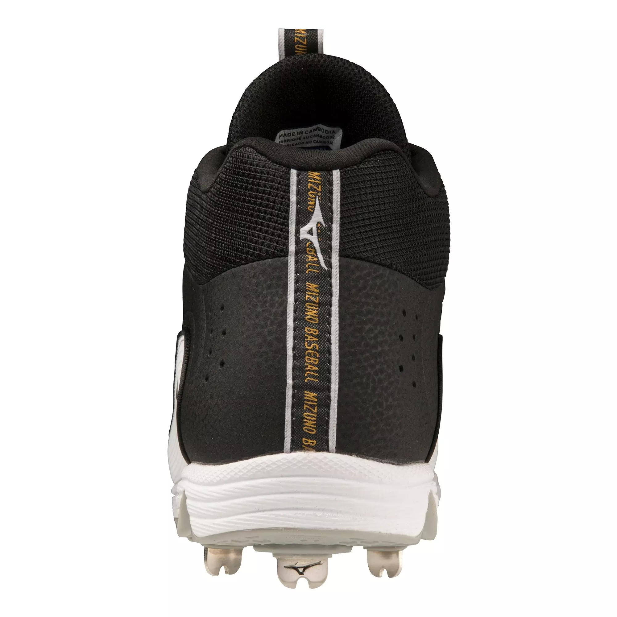 Mizuno 9-Spike Ambition 3 Mid "Black/White" Men's Baseball Cleat - BLACK/WHITE