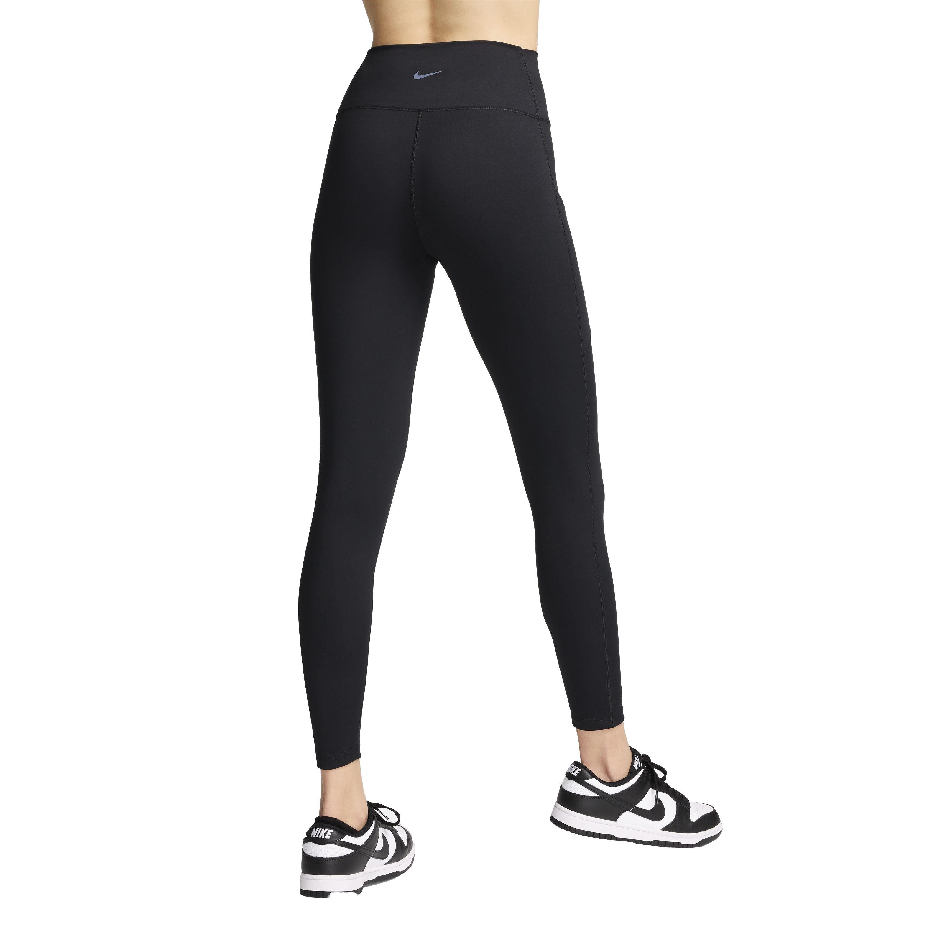 Nike Women's One High-Waisted 7/8 Leggings with Pockets - BLACK Thumbnail View 2