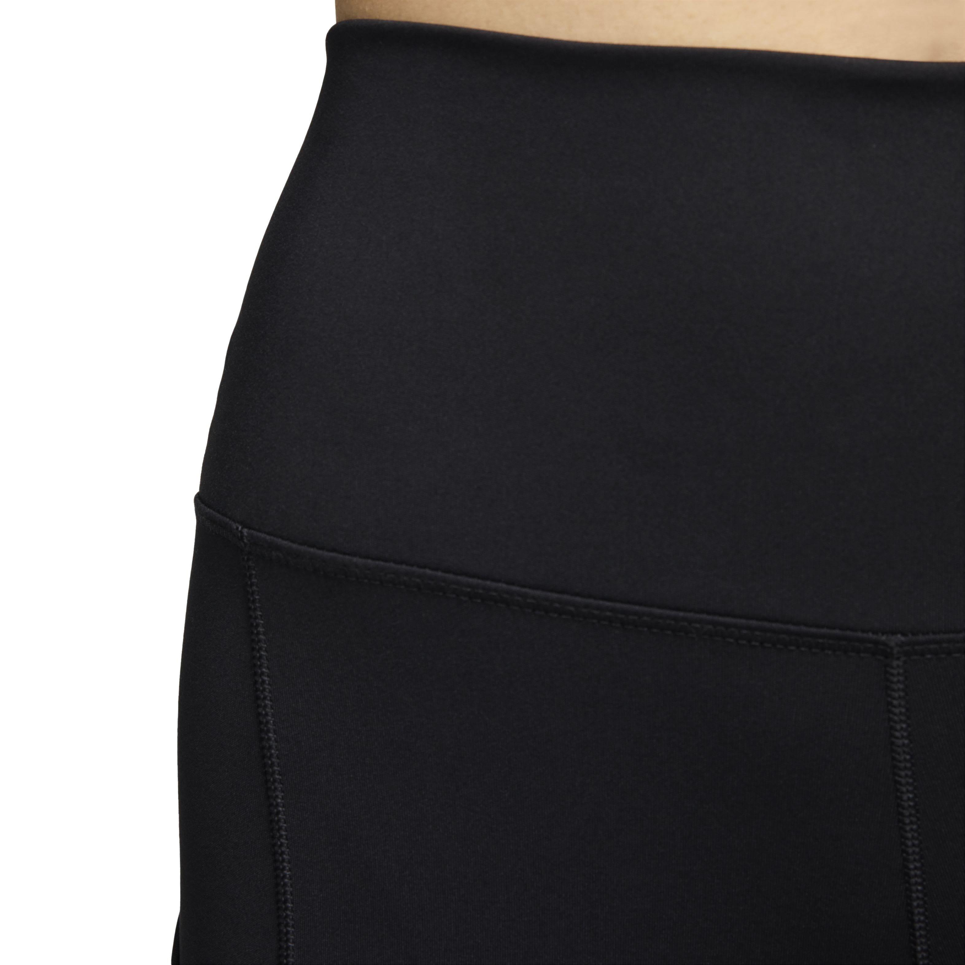 Nike Women's One High-Waisted 7/8 Leggings with Pockets - BLACK Thumbnail View 4