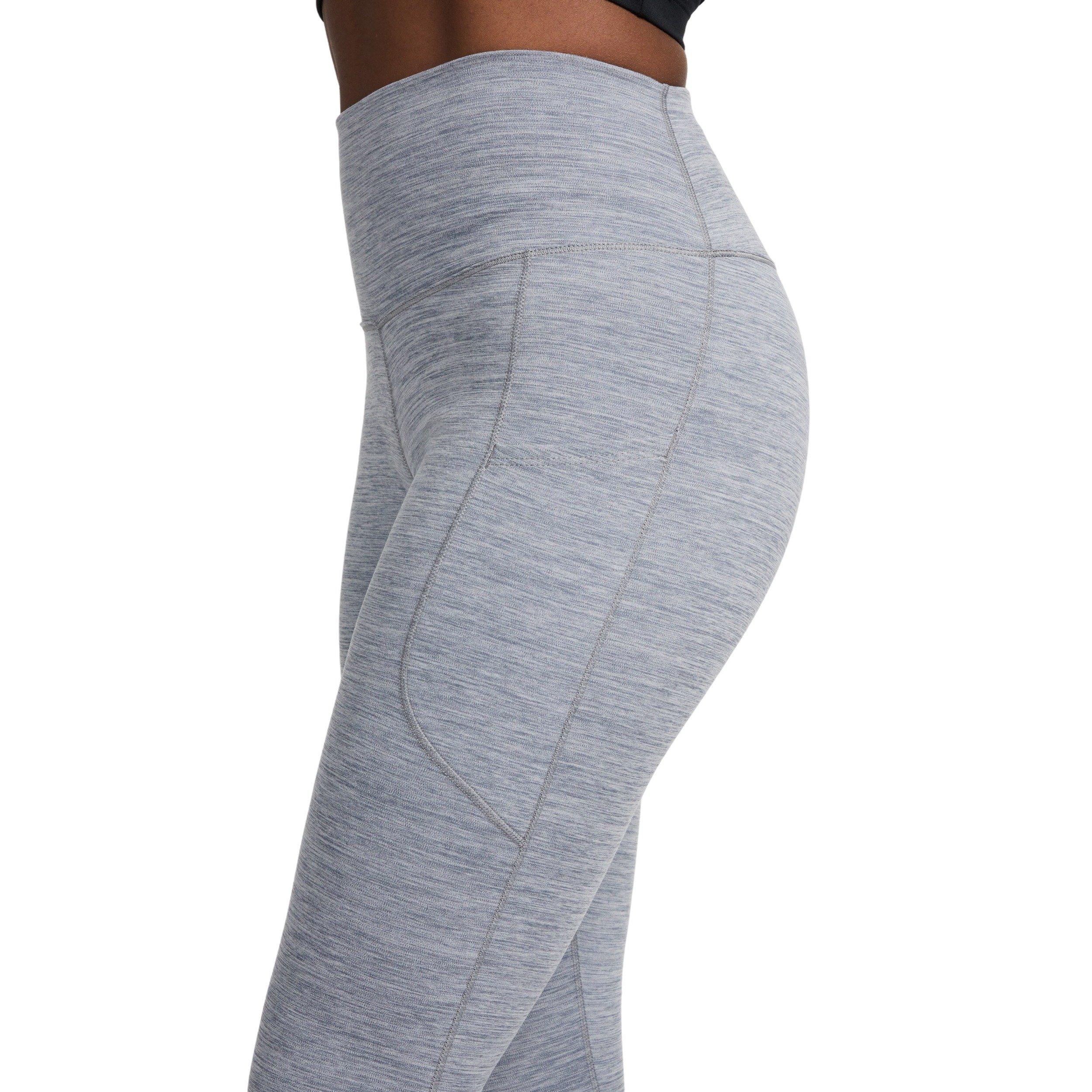 Nike Women's One High-Waisted 7/8 Leggings with Pockets - GREY Thumbnail View 3