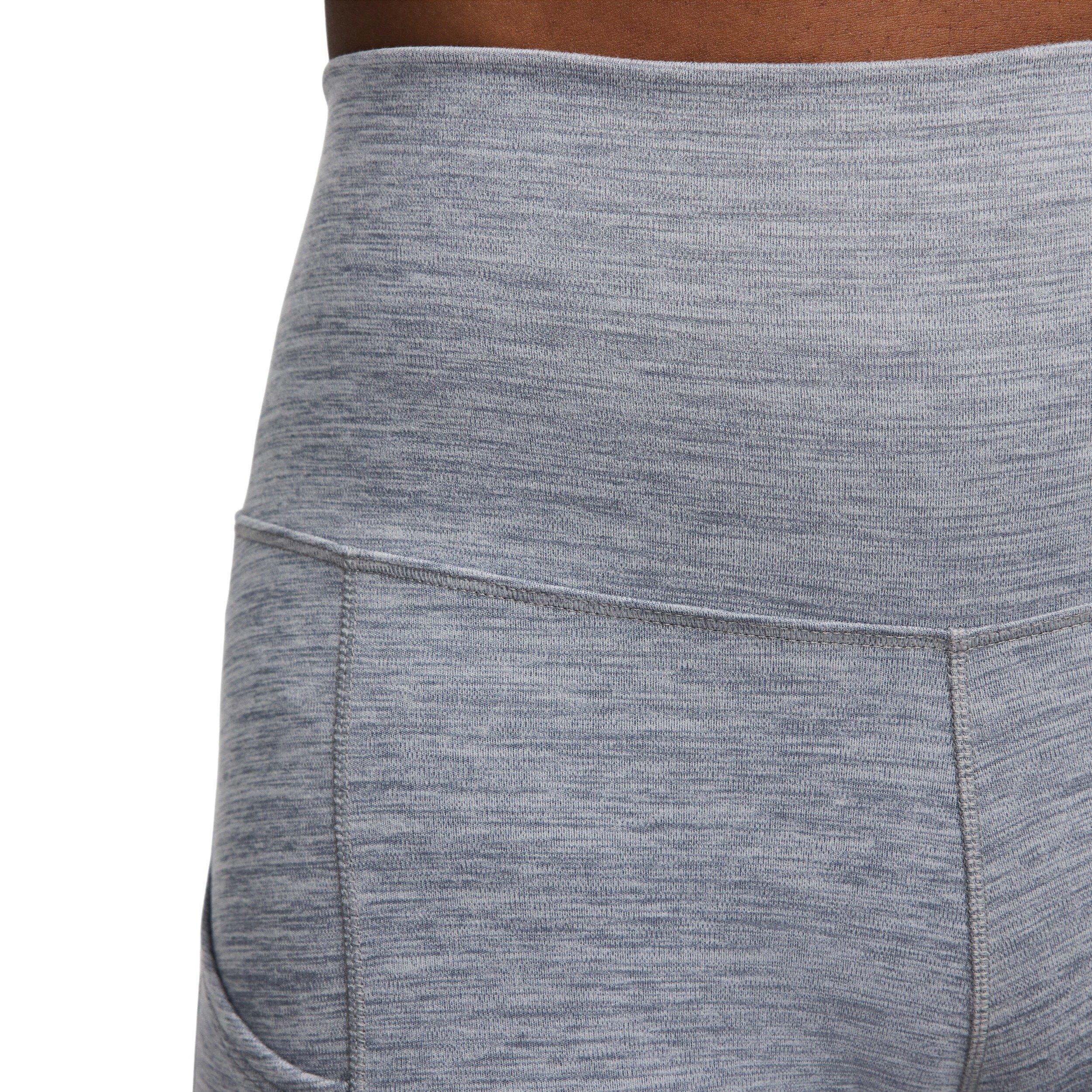 Nike Women's One High-Waisted 7/8 Leggings with Pockets - GREY Thumbnail View 4