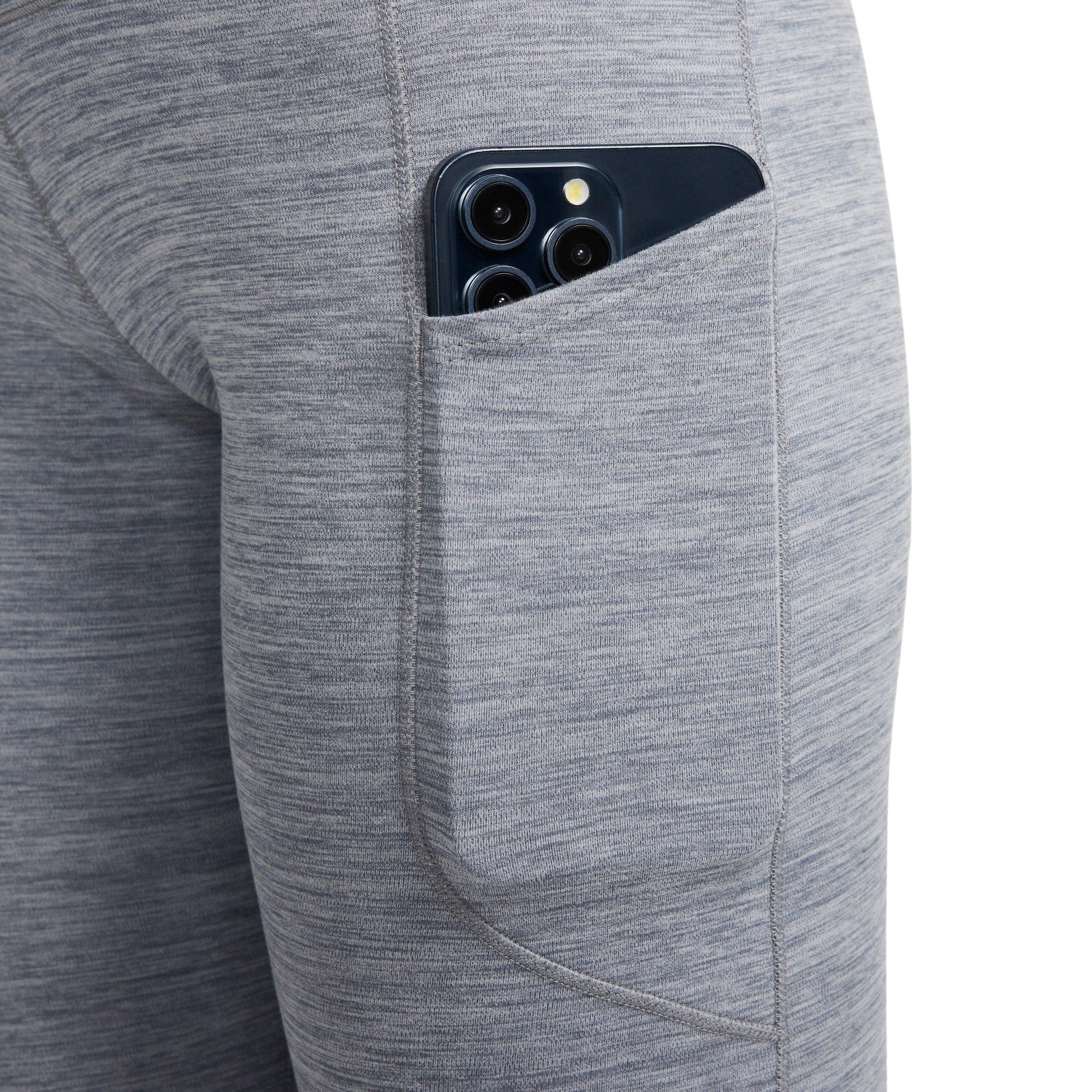 Nike Women's One High-Waisted 7/8 Leggings with Pockets - GREY Thumbnail View 7