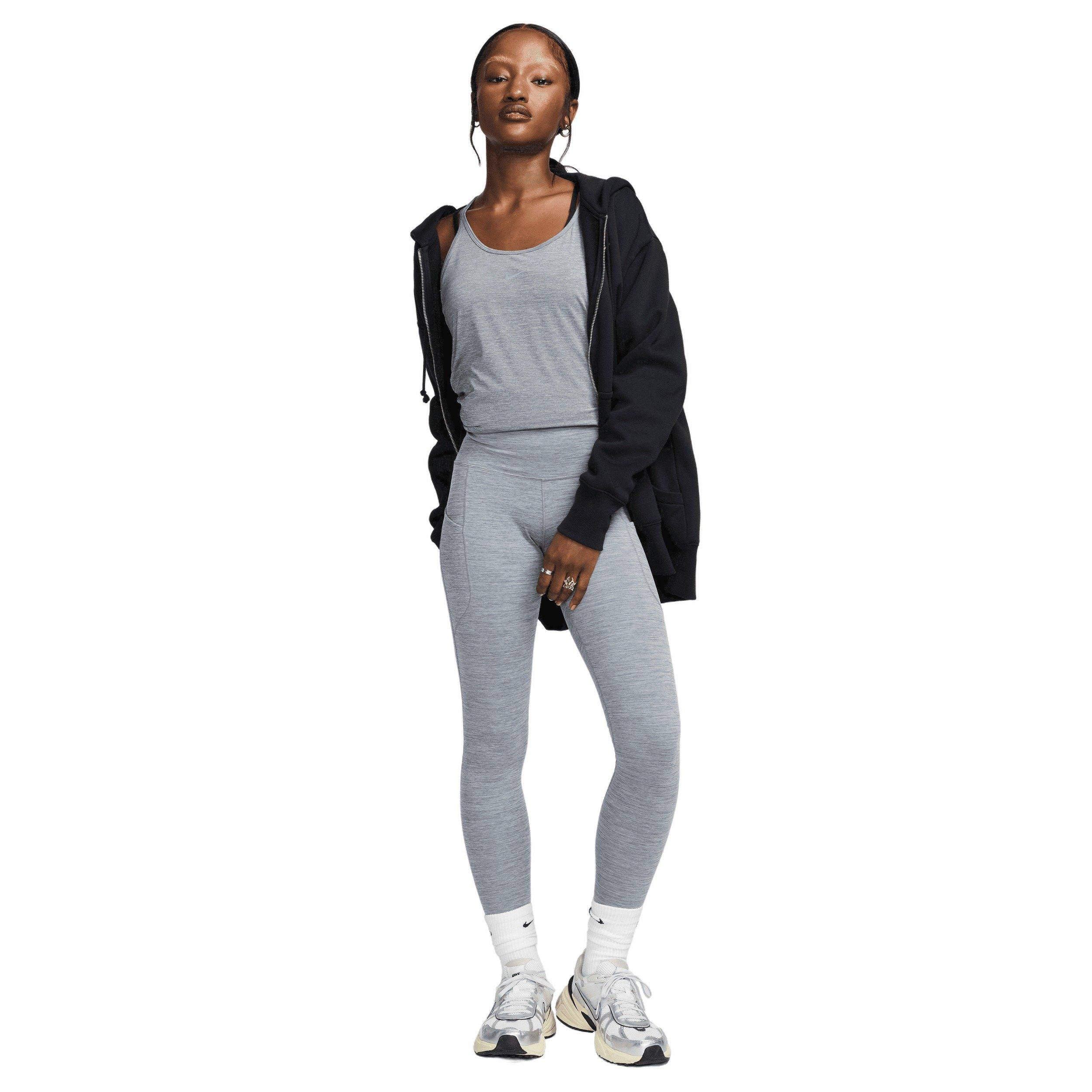 Nike Women's One High-Waisted 7/8 Leggings with Pockets - GREY Thumbnail View 8