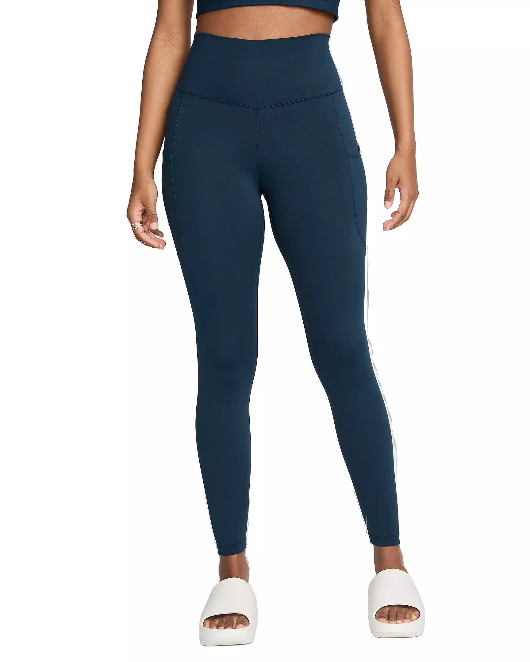 Nike Women's One High-Waisted 7/8 Leggings with Pockets - BLUE