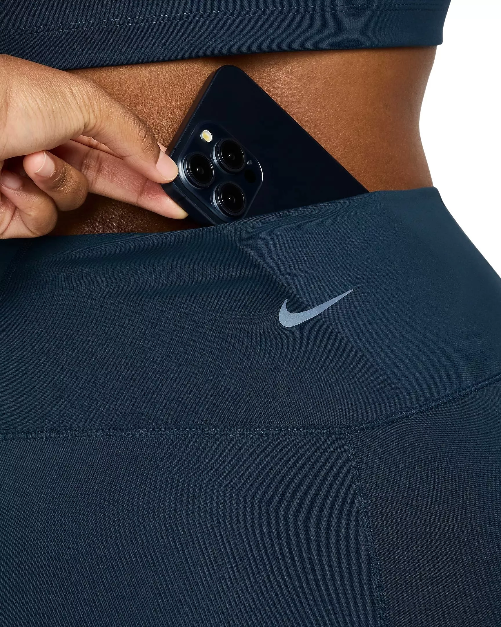 Nike Women's One High-Waisted 7/8 Leggings with Pockets - BLUE