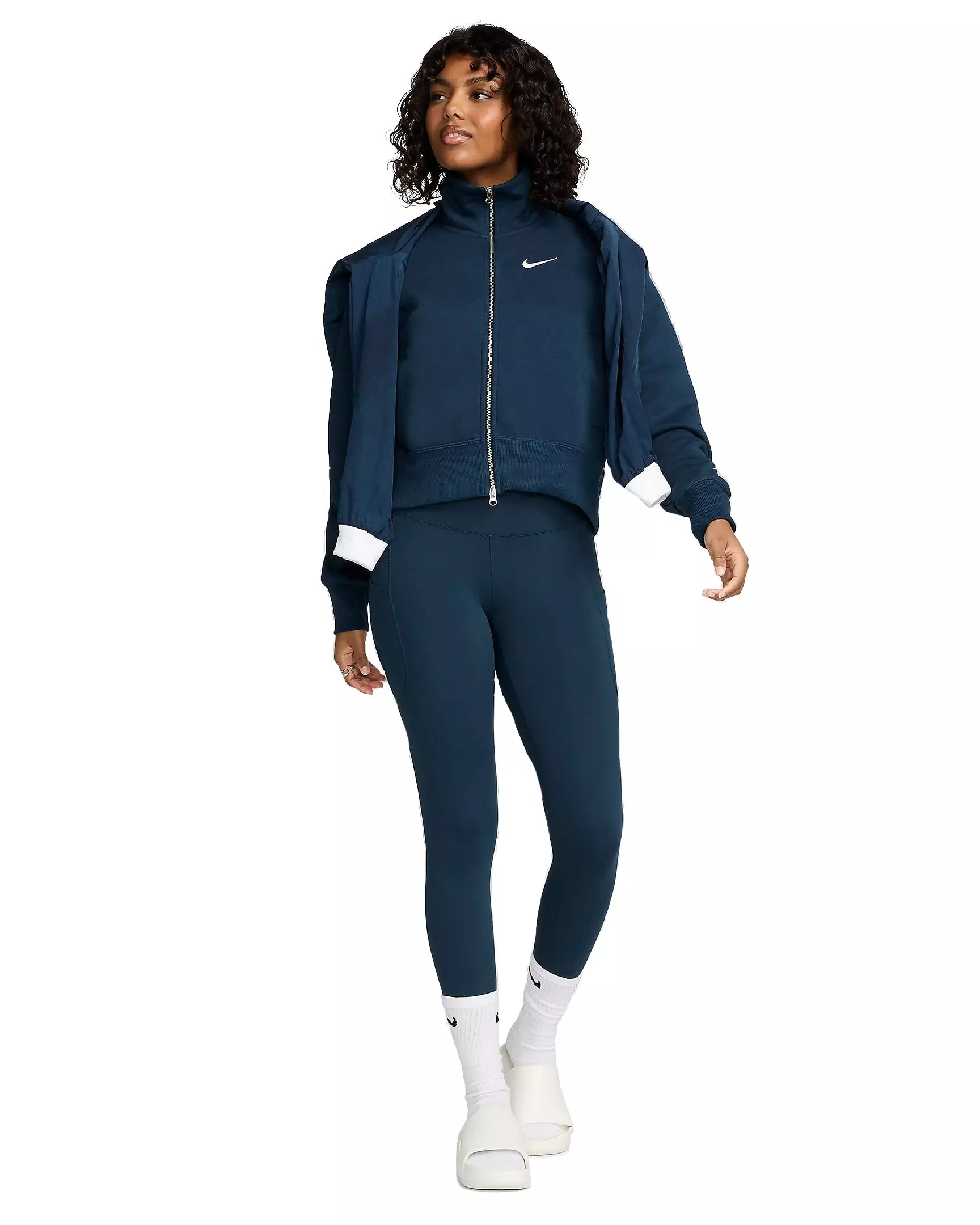 Nike Women's One High-Waisted 7/8 Leggings with Pockets - BLUE