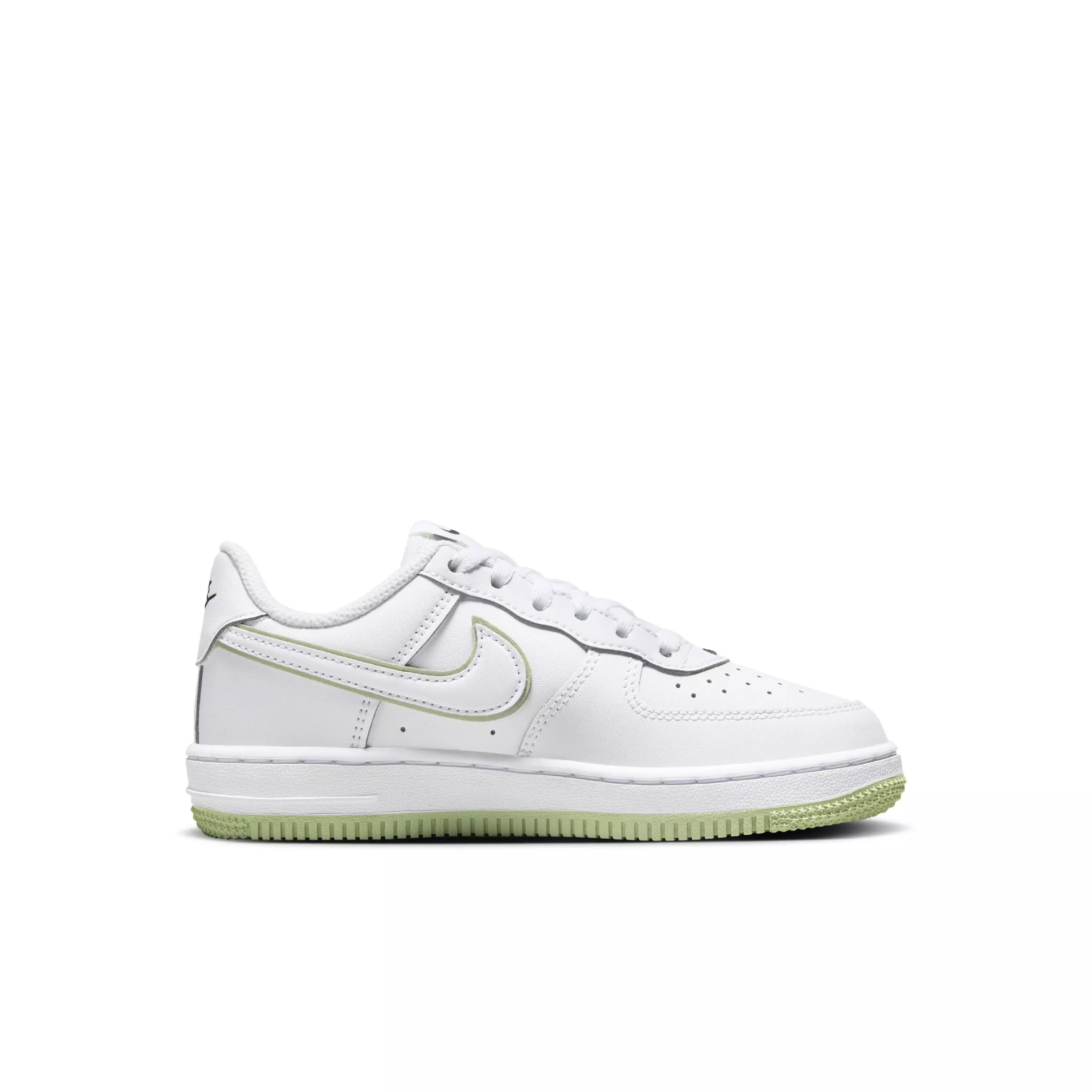 Nike Force 1 "White/White/Black/Honeydew" Preschool Girls' Shoe - WHITE/WHITE/BLACK/HONEYDEW