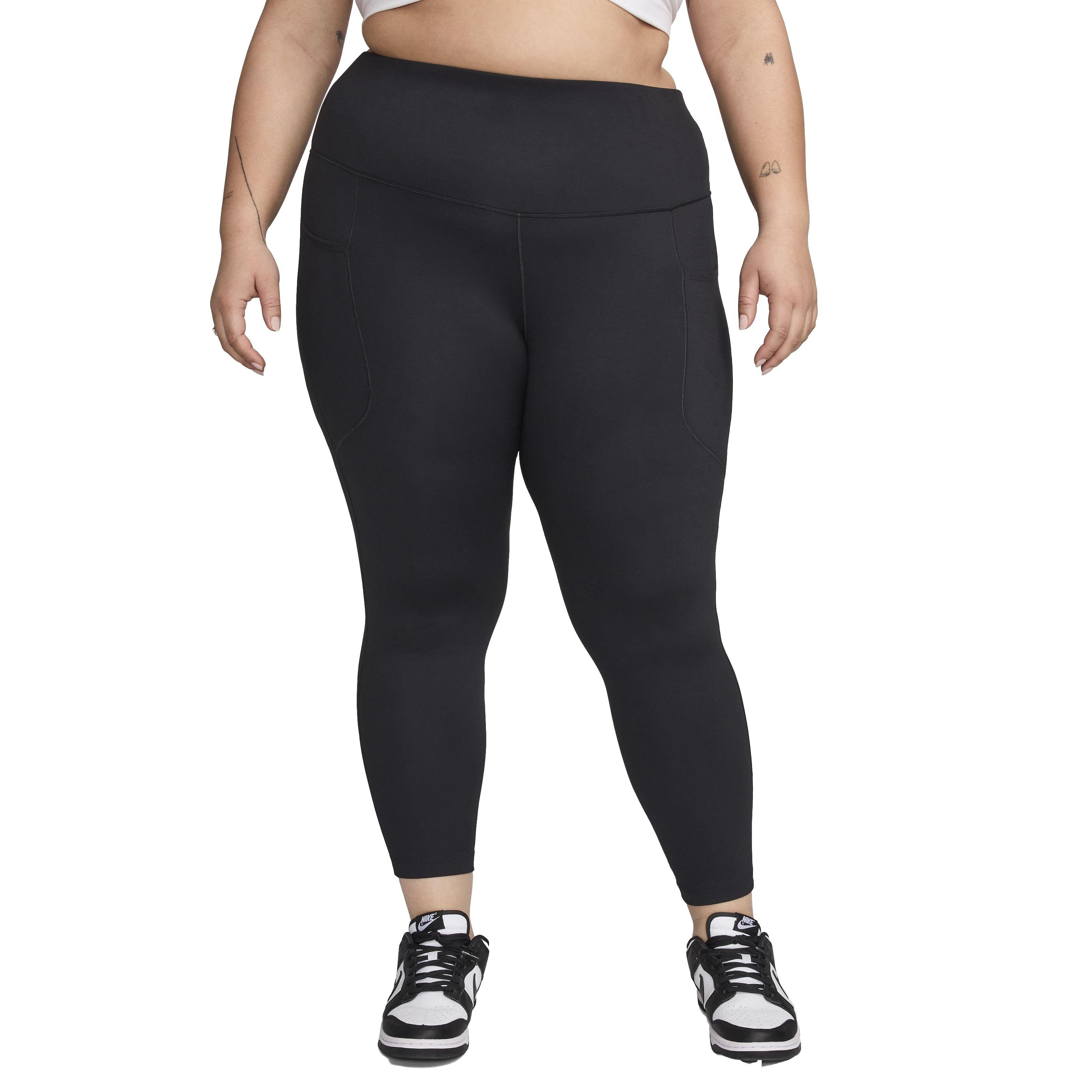 Nike Women's One High Waisted 7/8 Leggings with Pockets - BLACK Thumbnail View 1