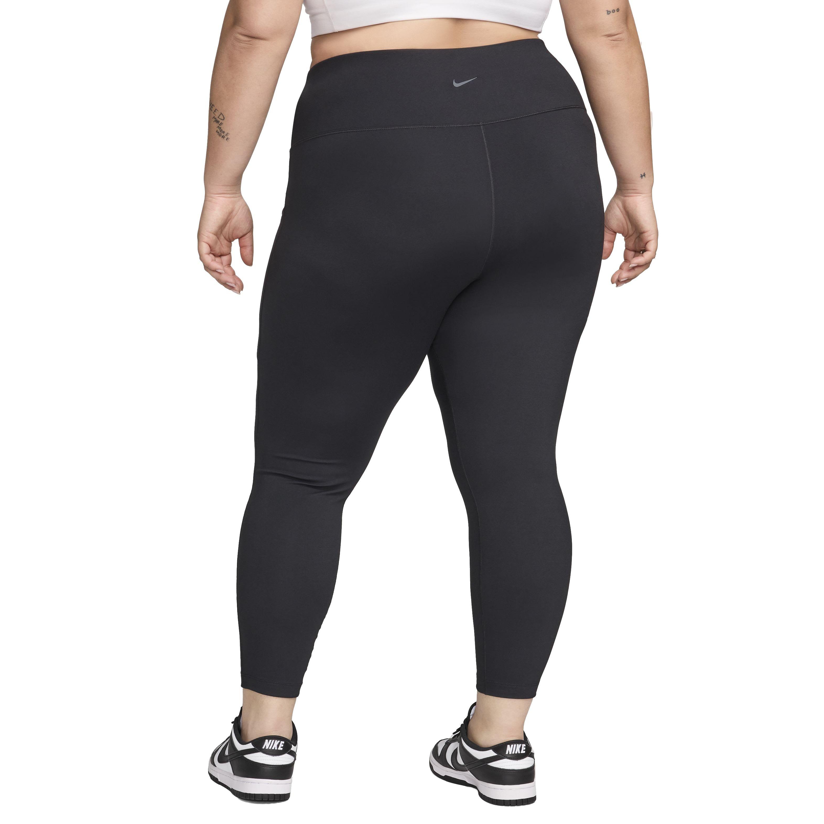 Nike Women's One High Waisted 7/8 Leggings with Pockets - BLACK Thumbnail View 2