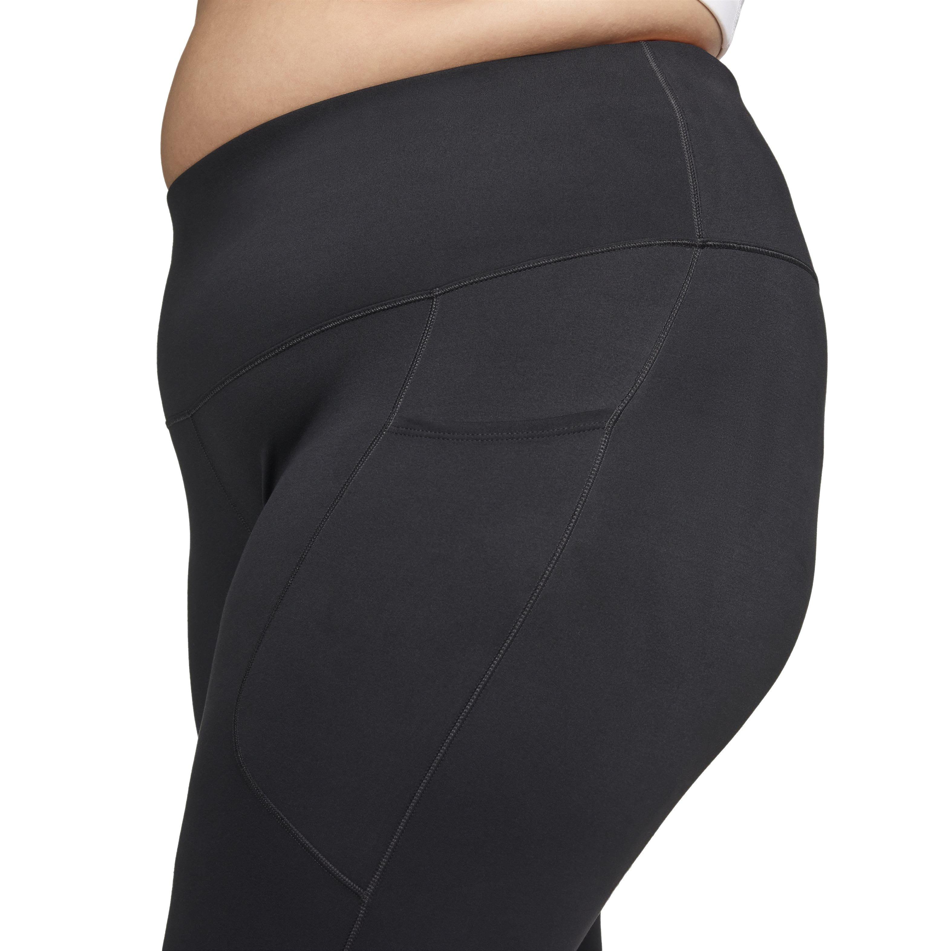 Nike Women's One High Waisted 7/8 Leggings with Pockets - BLACK Thumbnail View 3