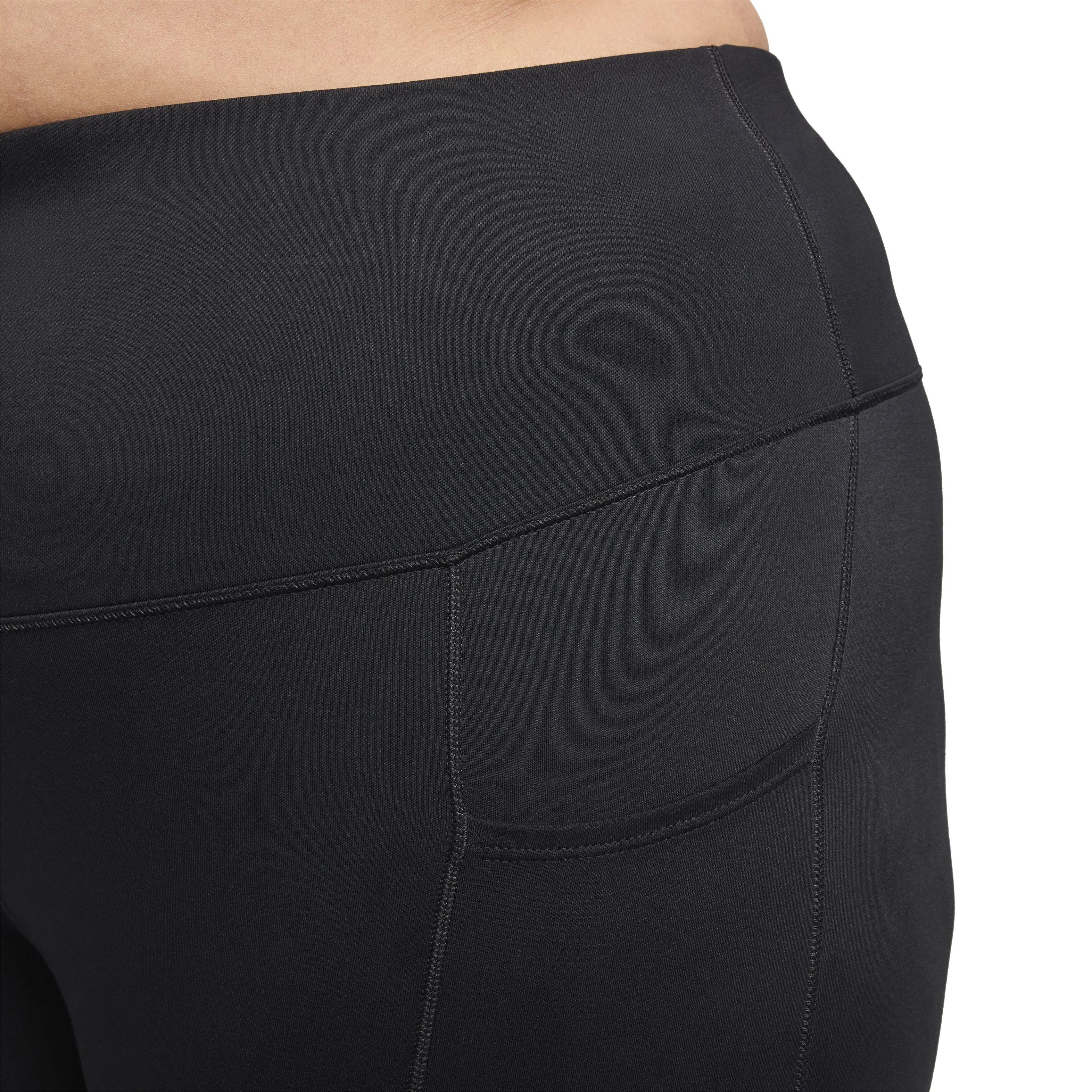 Nike Women's One High Waisted 7/8 Leggings with Pockets - BLACK Thumbnail View 4