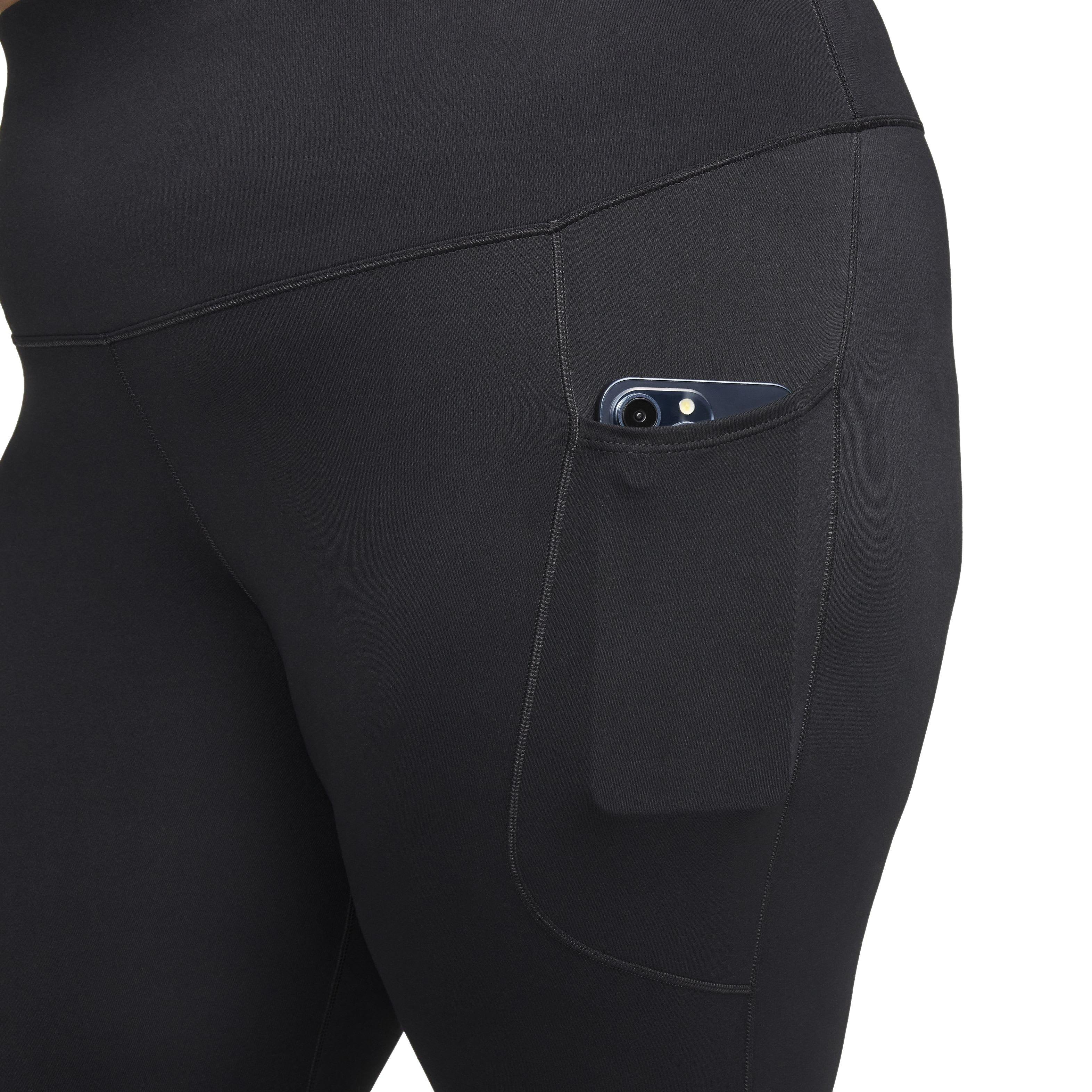 Nike Women's One High Waisted 7/8 Leggings with Pockets - BLACK Thumbnail View 7