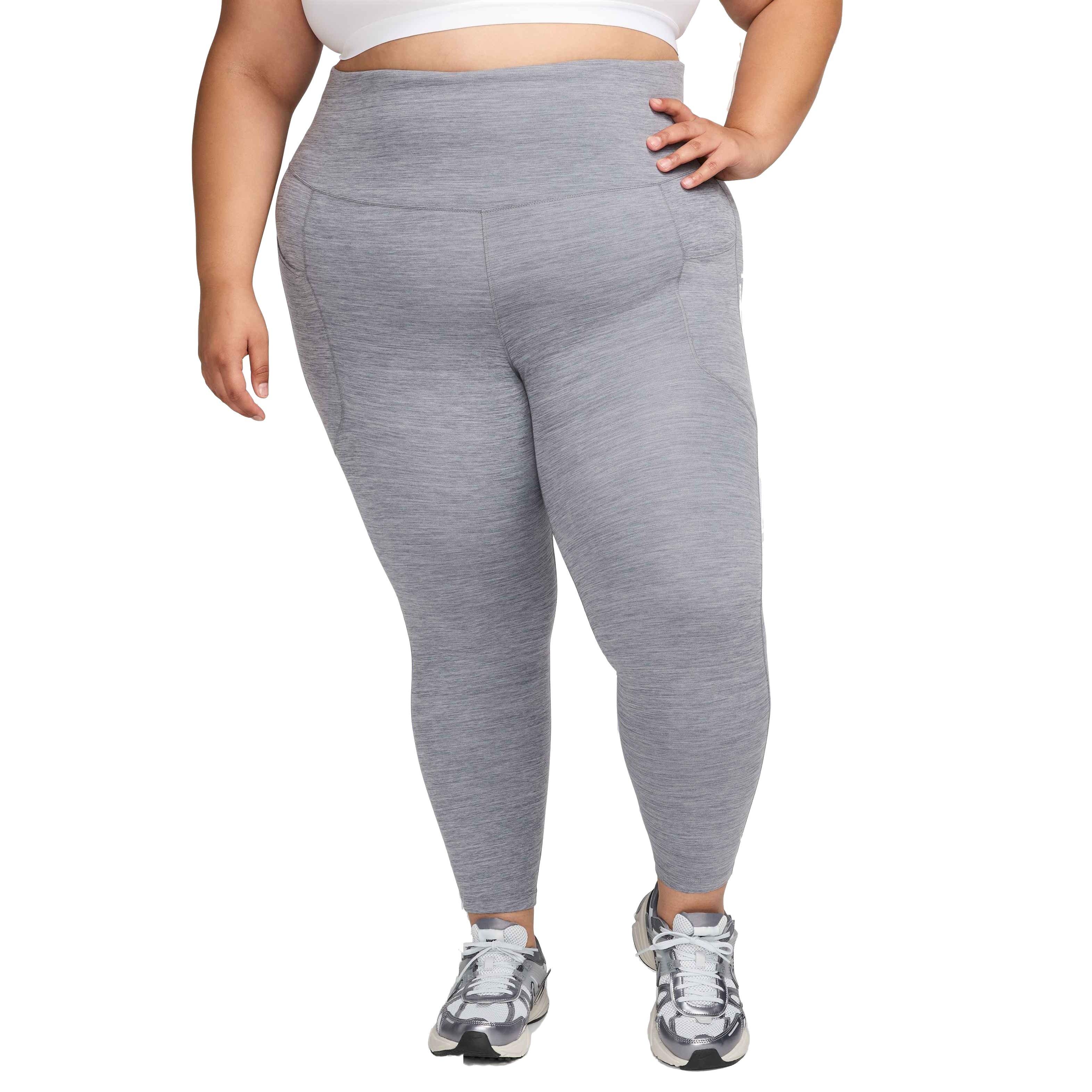 Nike Women's One High Waisted 7/8 Leggings with Pockets - GREY Thumbnail View 1