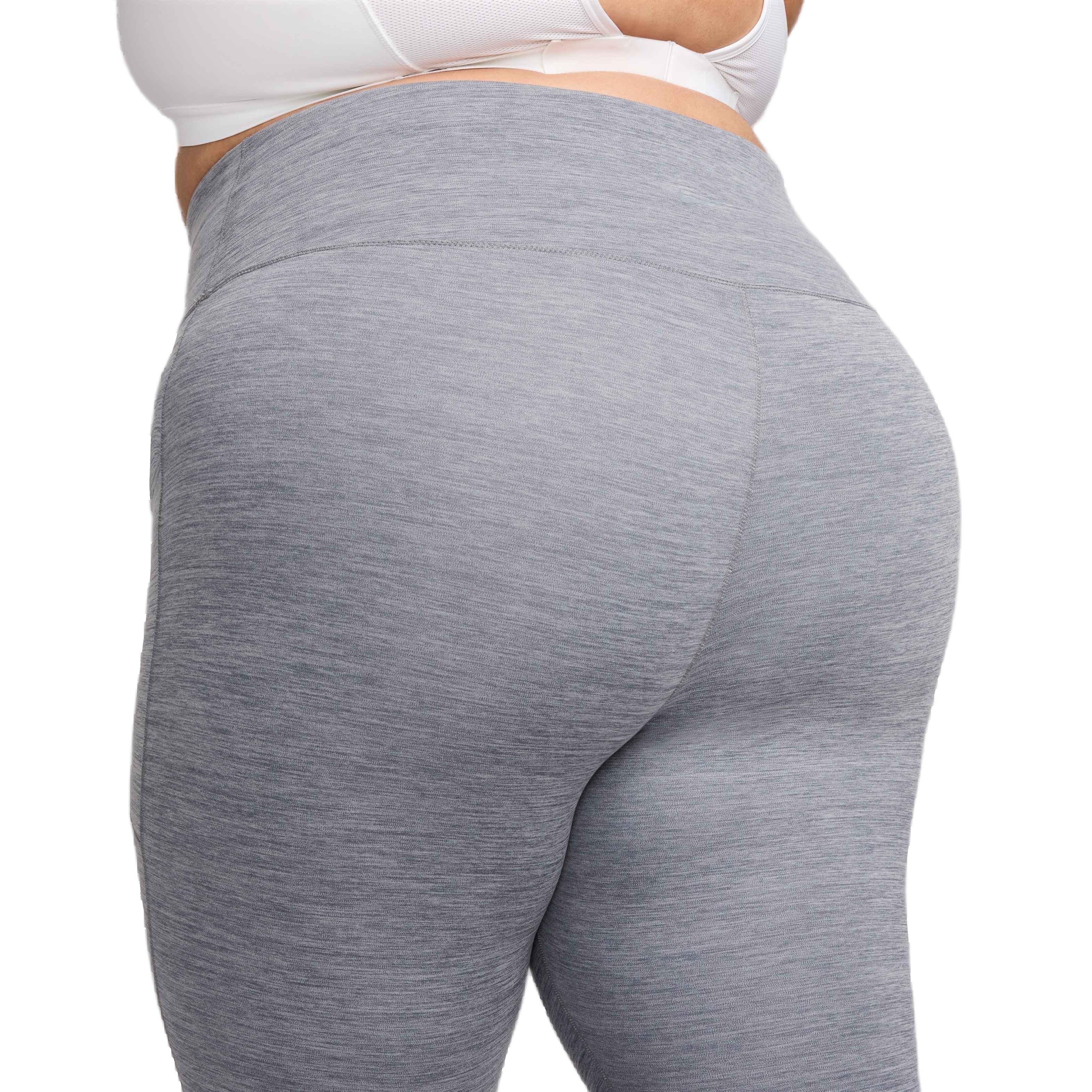 Nike Women's One High Waisted 7/8 Leggings with Pockets - GREY Thumbnail View 5
