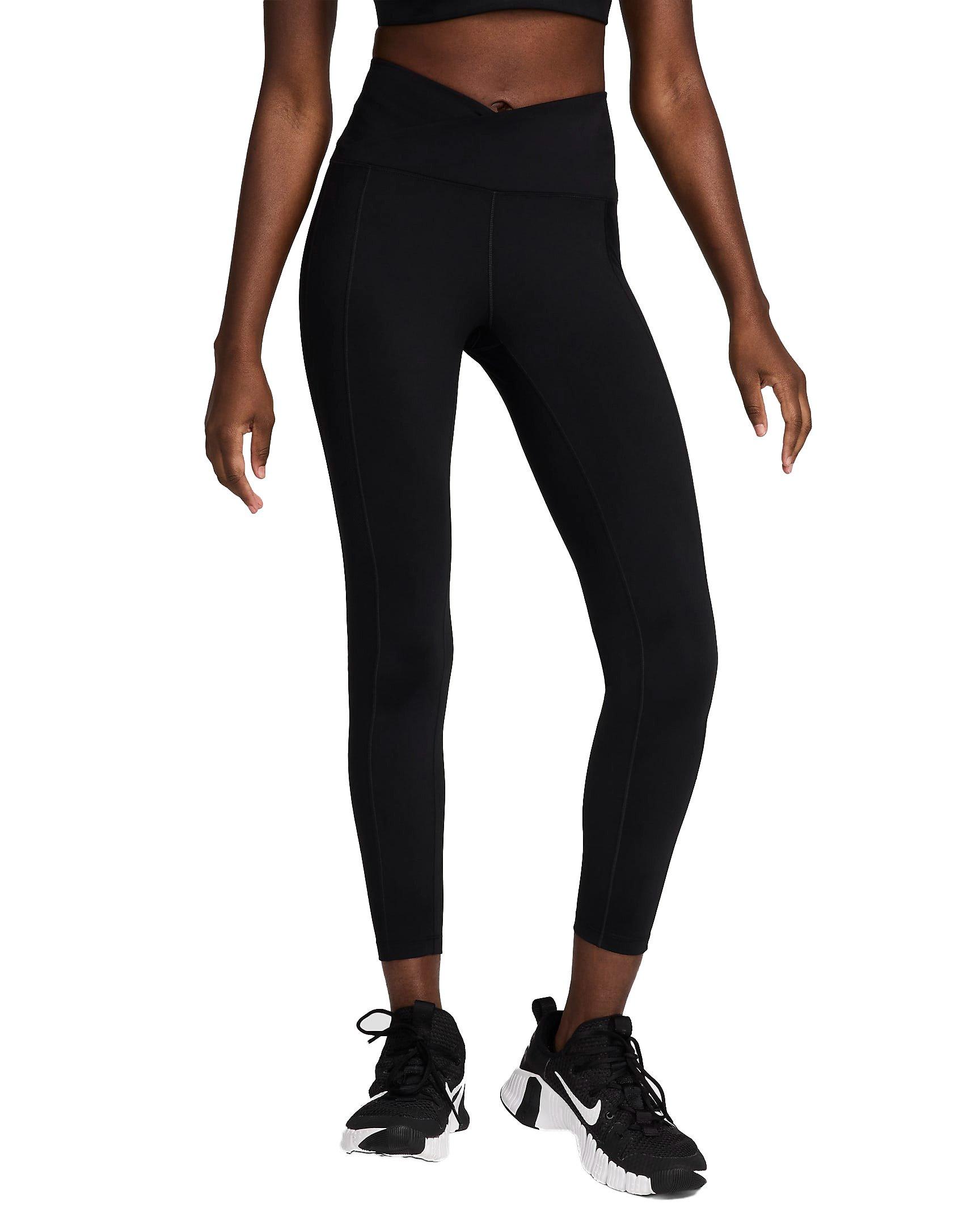 Nike Women's One Wrap High-Waisted 7/8 Leggings - BLACK Thumbnail View 1