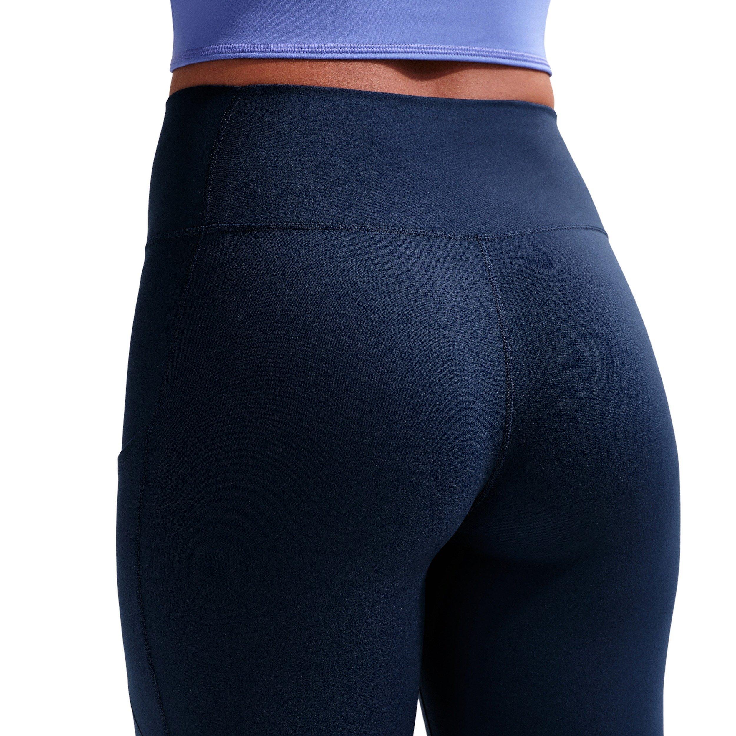 Nike Women's One High-Waisted 7/8 Leggings with Pockets - Navy - NAVY Thumbnail View 2