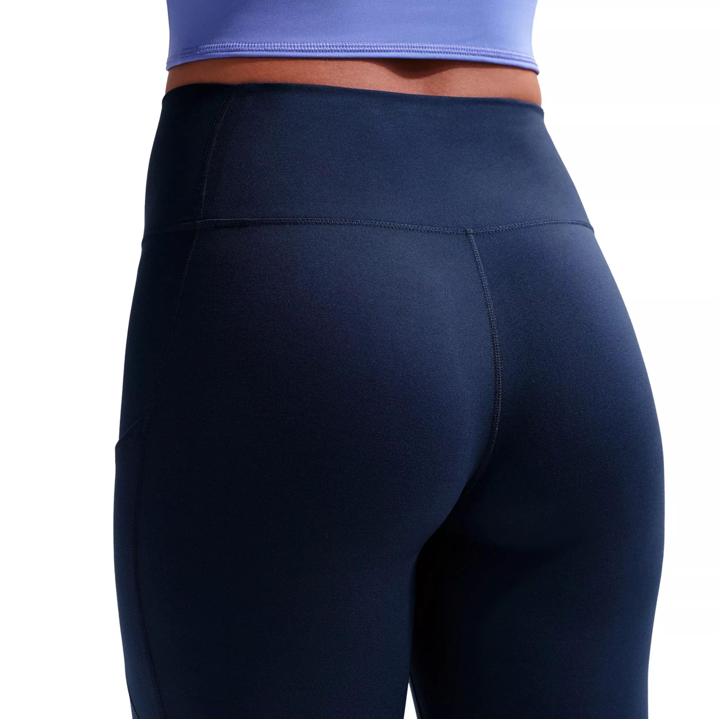 Nike Women's One High-Waisted 7/8 Leggings with Pockets -Navy - NAVY