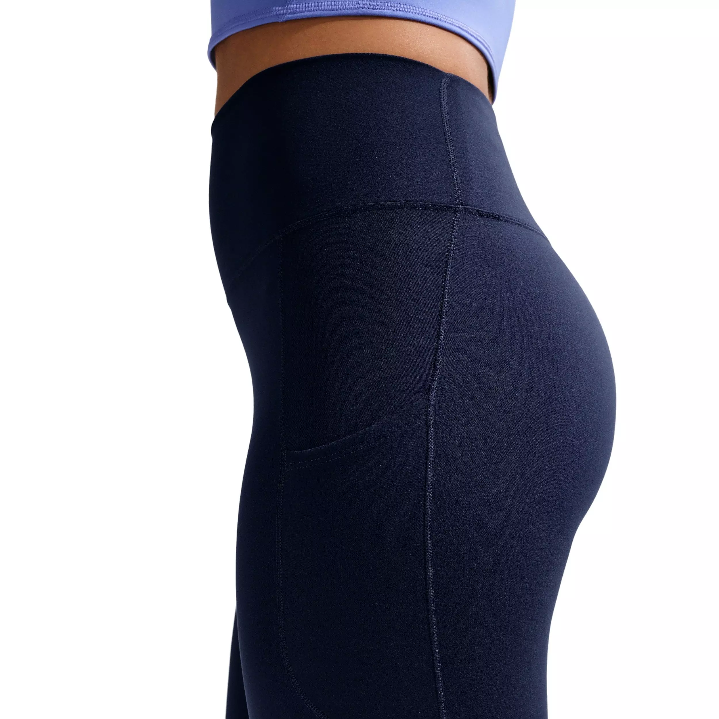 Nike Women's One High-Waisted 7/8 Leggings with Pockets - Navy - NAVY