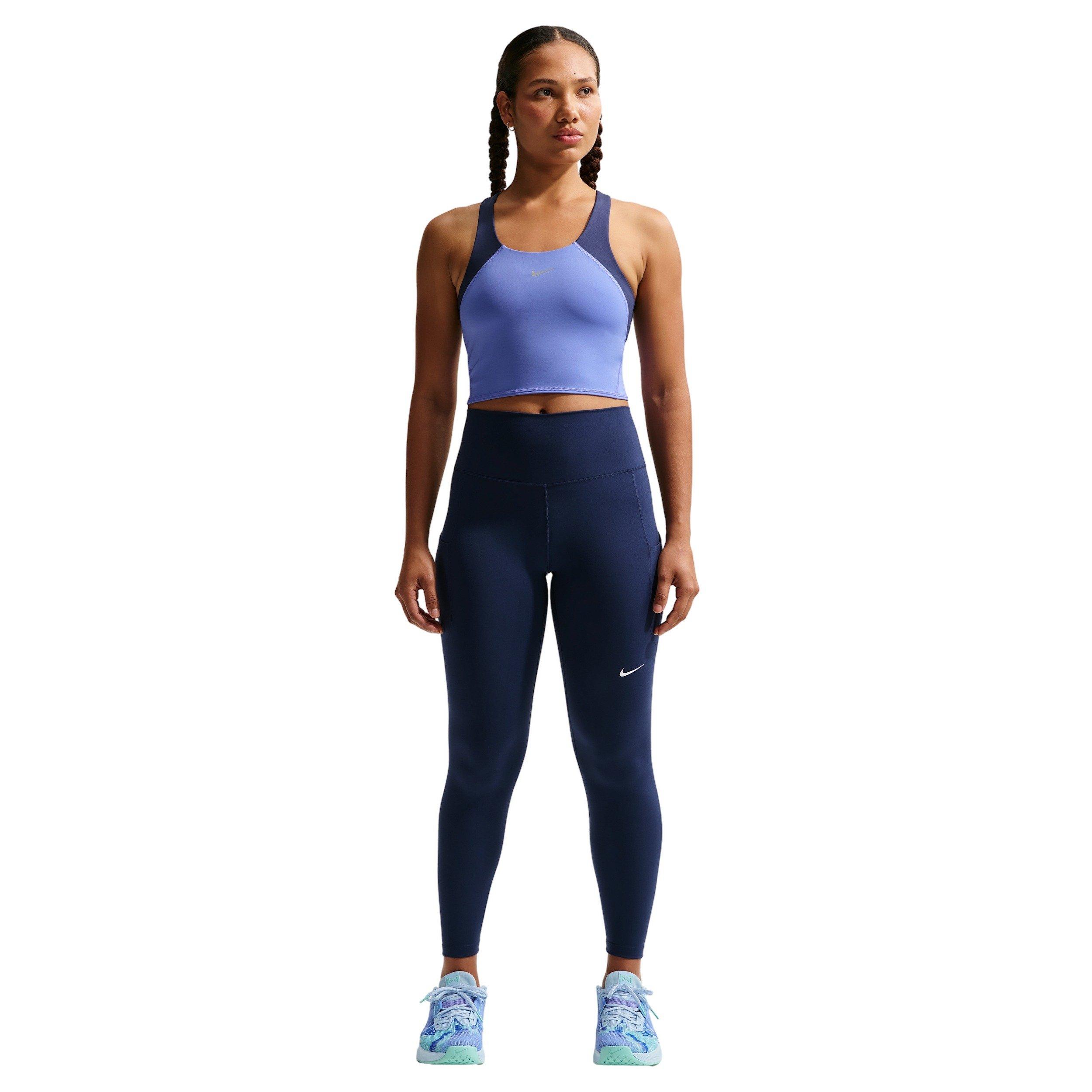 Nike Women's One High-Waisted 7/8 Leggings with Pockets -Navy - NAVY Thumbnail View 6