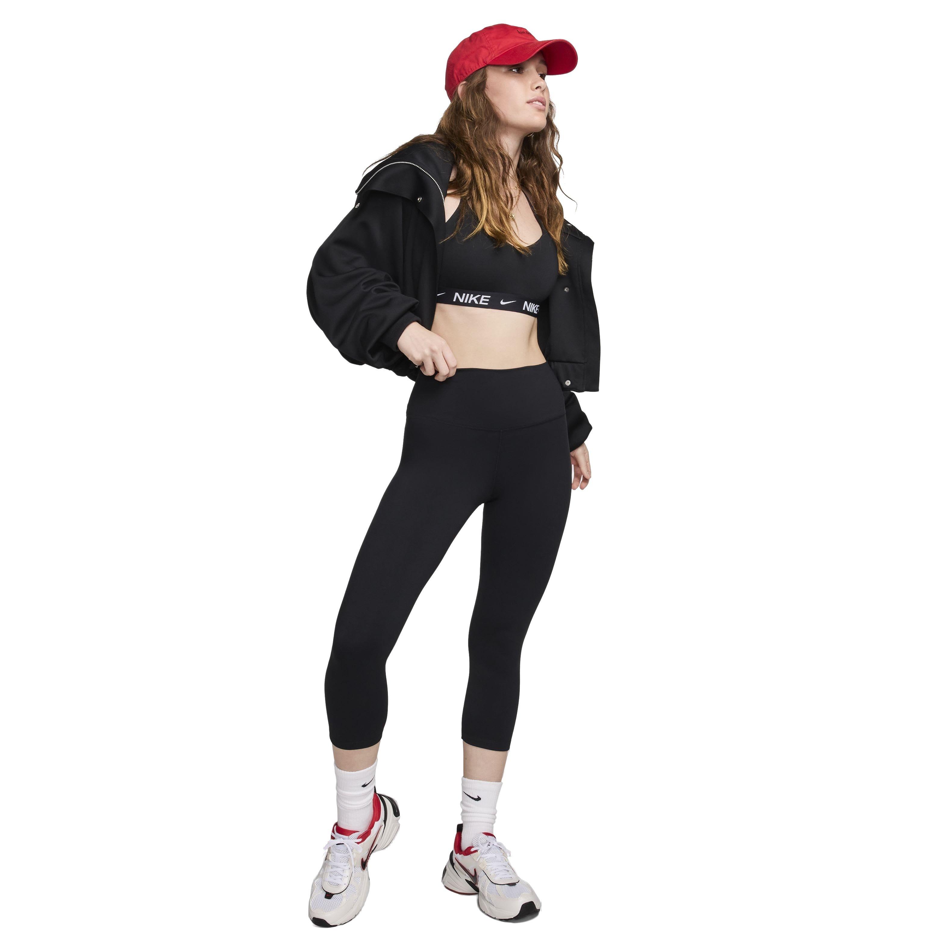 Nike Women's One High-Waisted Crop Leggings - BLACK Thumbnail View 7