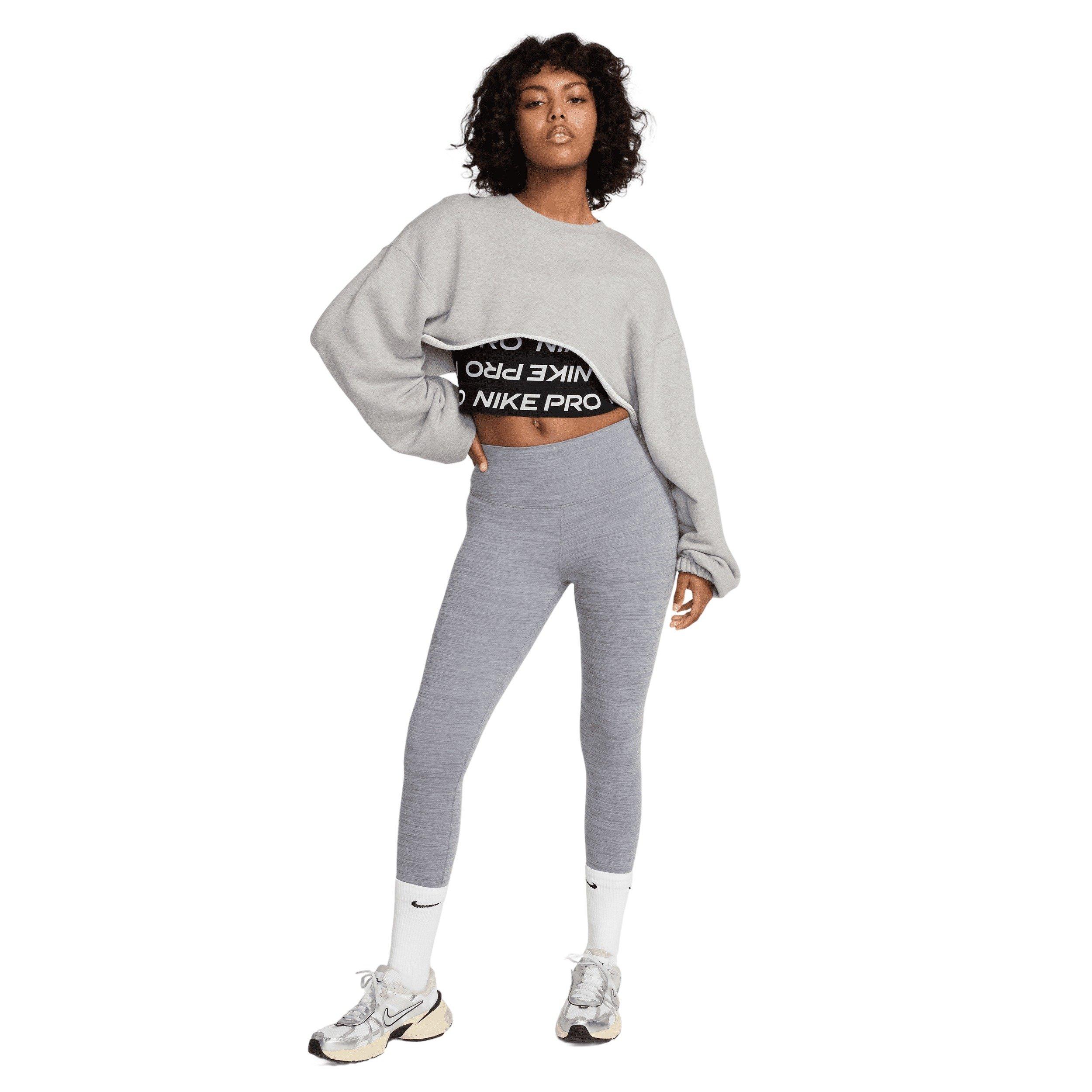 Nike Women's One High-Waisted Crop Leggings - GREY Thumbnail View 7