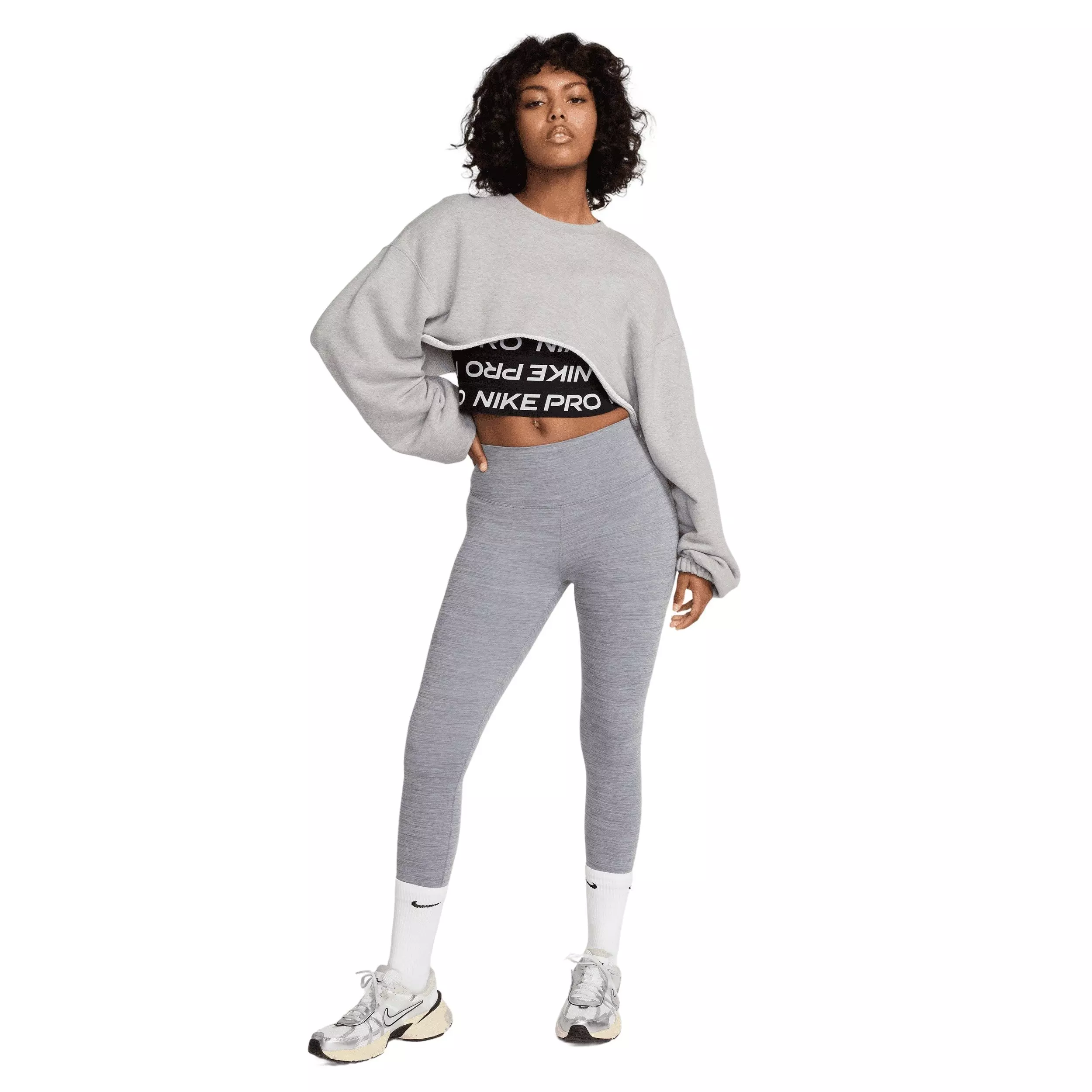 Nike Women's One High-Waisted Crop Leggings - GREY