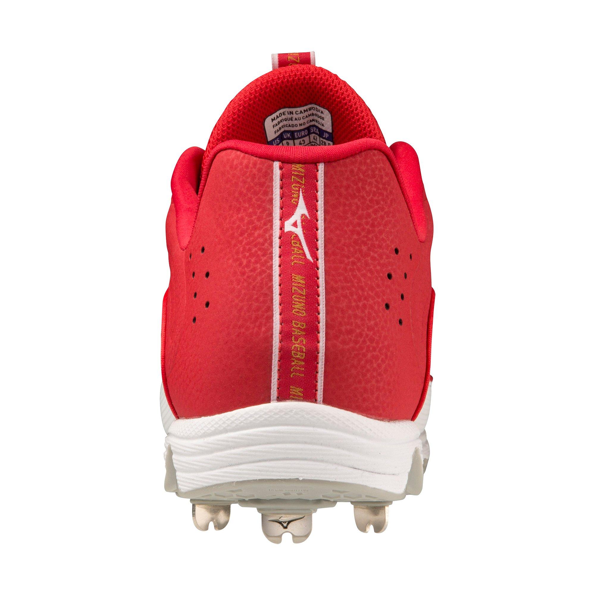 Mizuno 9-Spike Ambition 3 "Red/White" Men's Baseball Cleat - RED/WHITE Thumbnail View 5