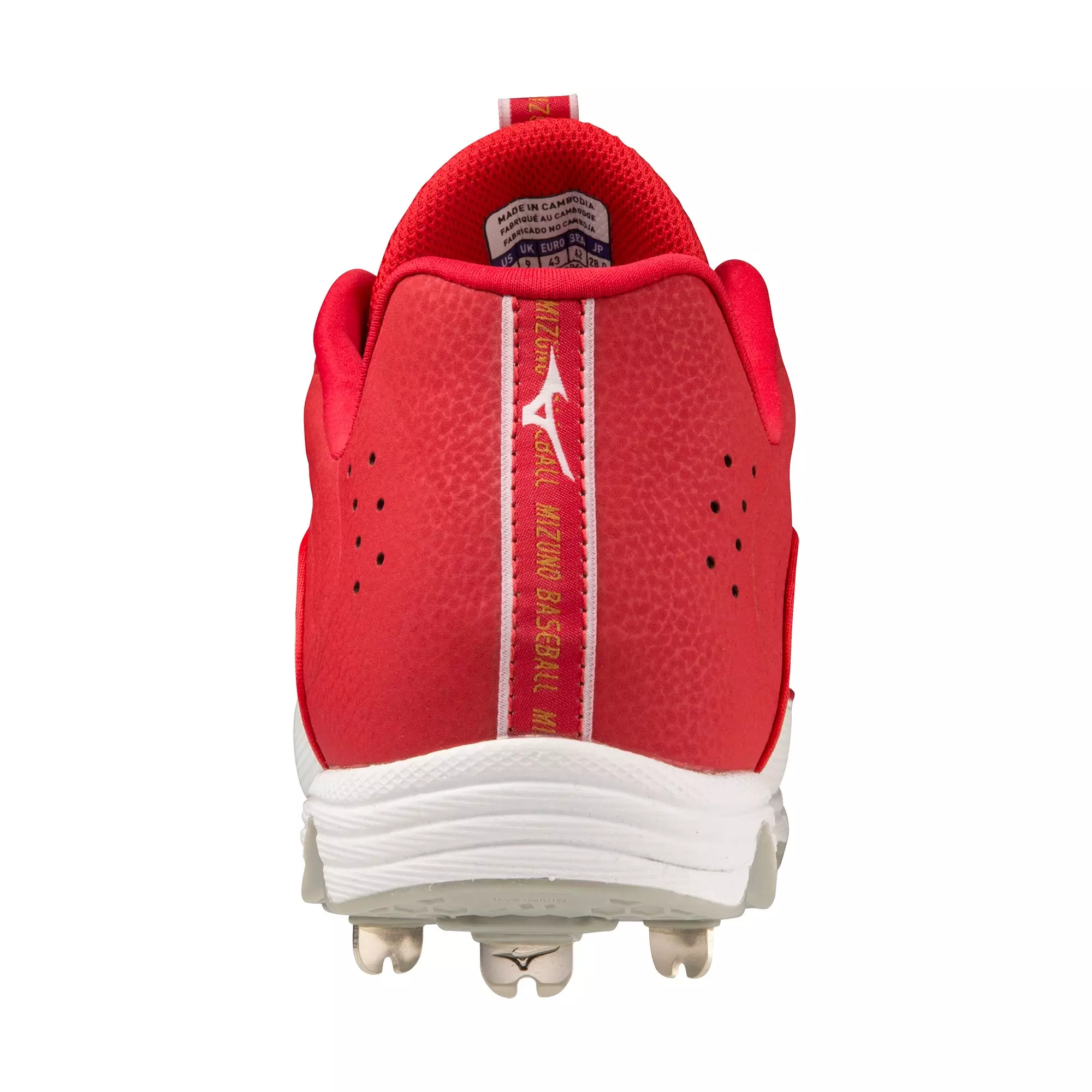Mizuno 9-Spike Ambition 3 "Red/White" Men's Baseball Cleat - RED/WHITE