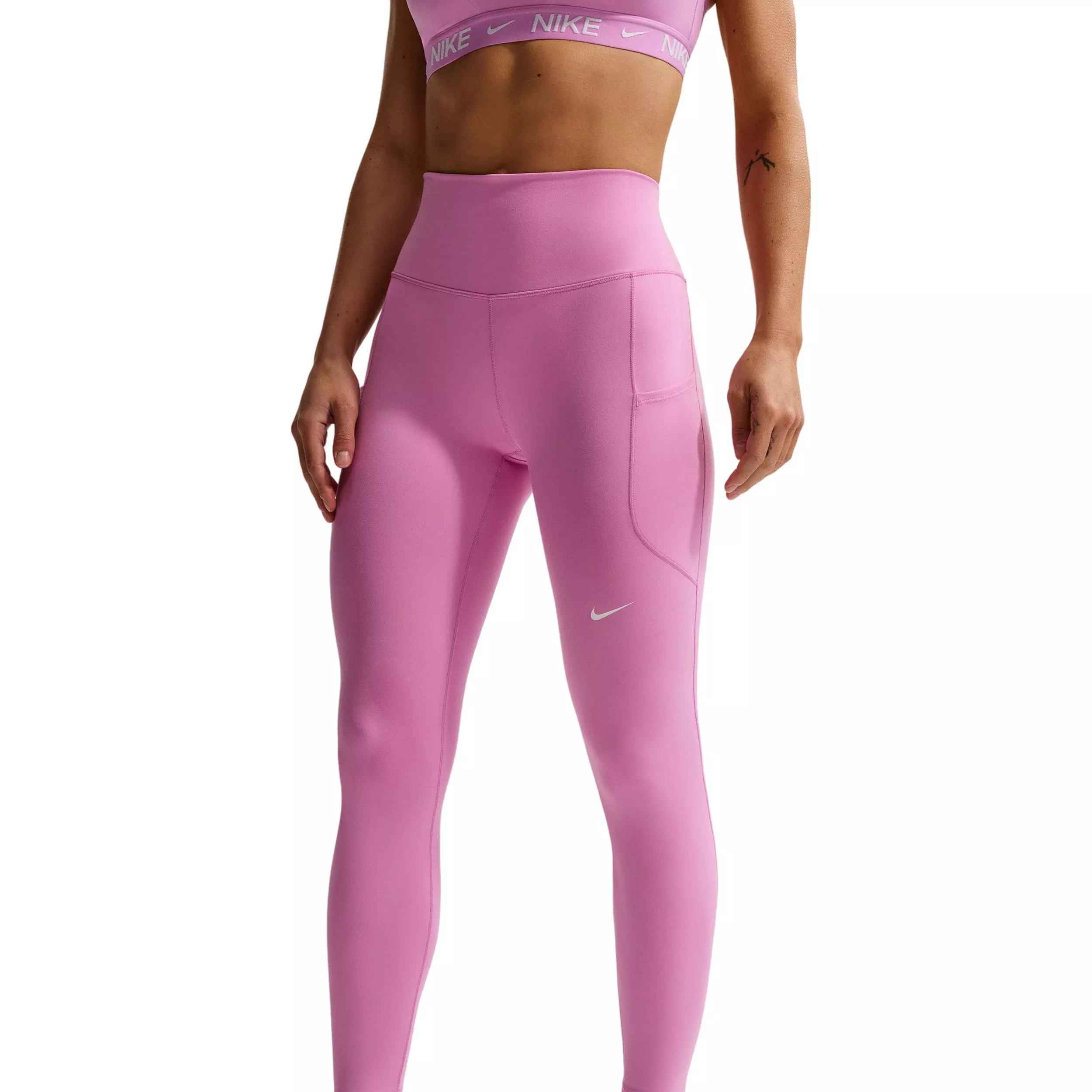 Nike Women's One High-Waisted 7/8 Leggings with Pockets - Lt Magenta - LT MAGENTA