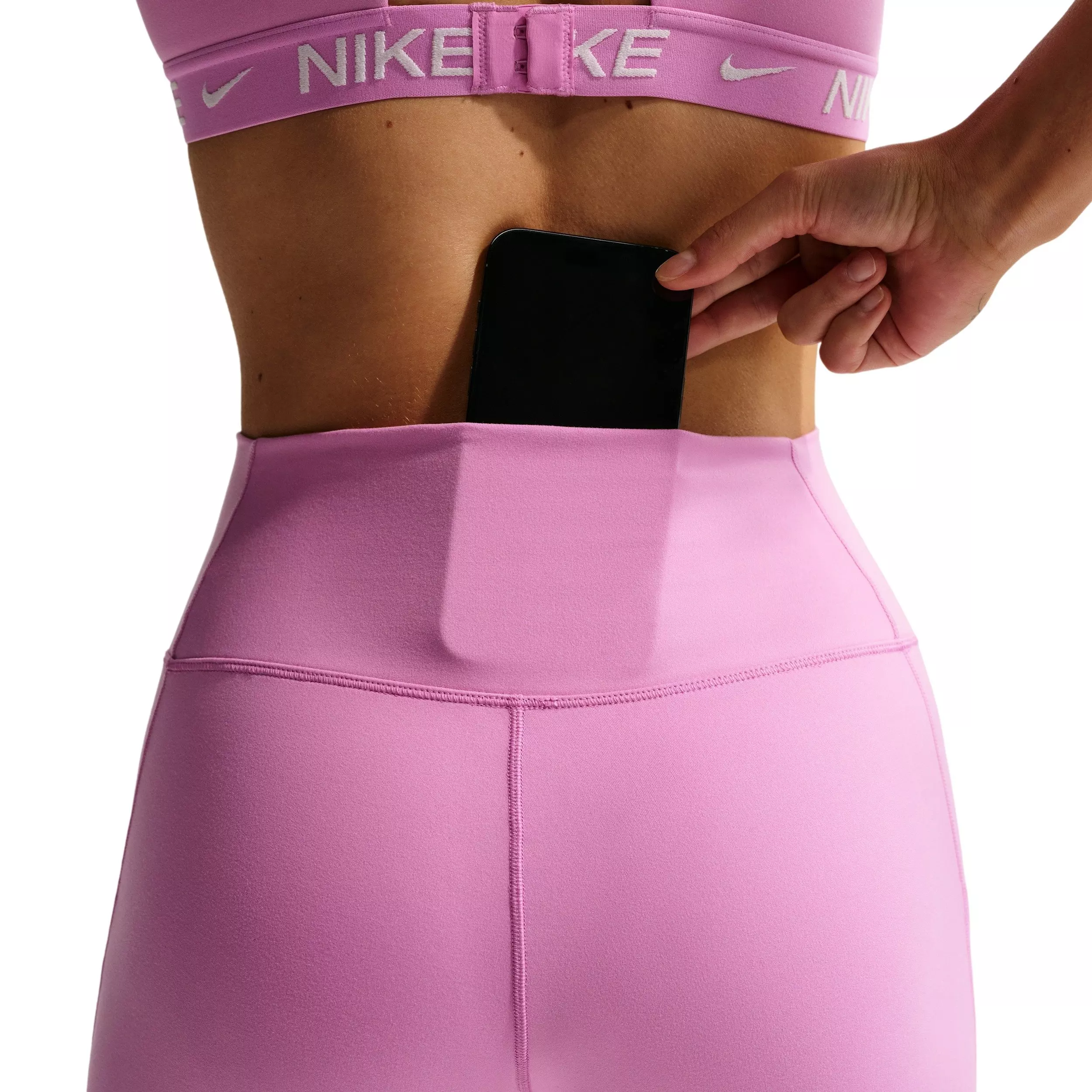 Nike Women's One High-Waisted 7/8 Leggings with Pockets - Lt Magenta - LT MAGENTA
