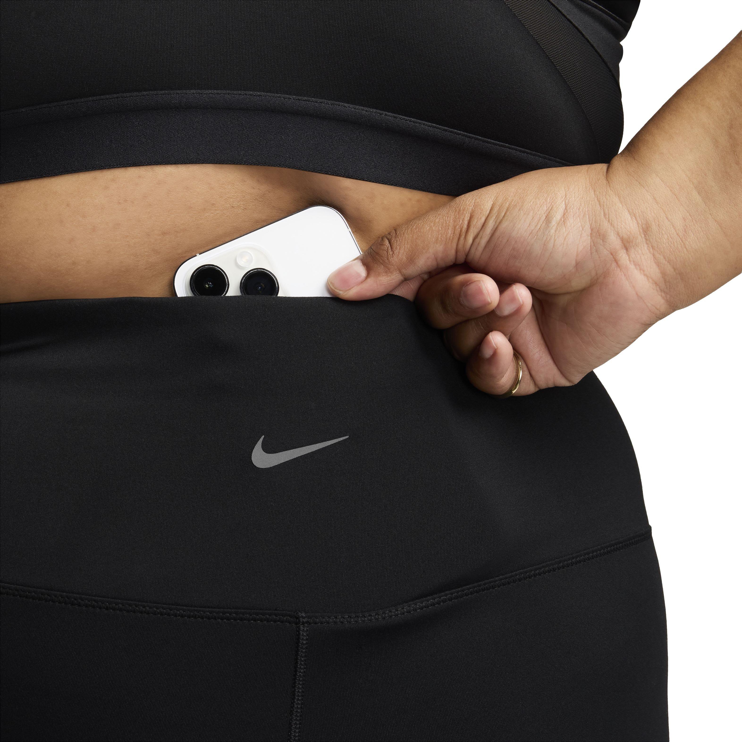 Nike Women's One High Waisted Crop Leggings - BLACK Thumbnail View 6