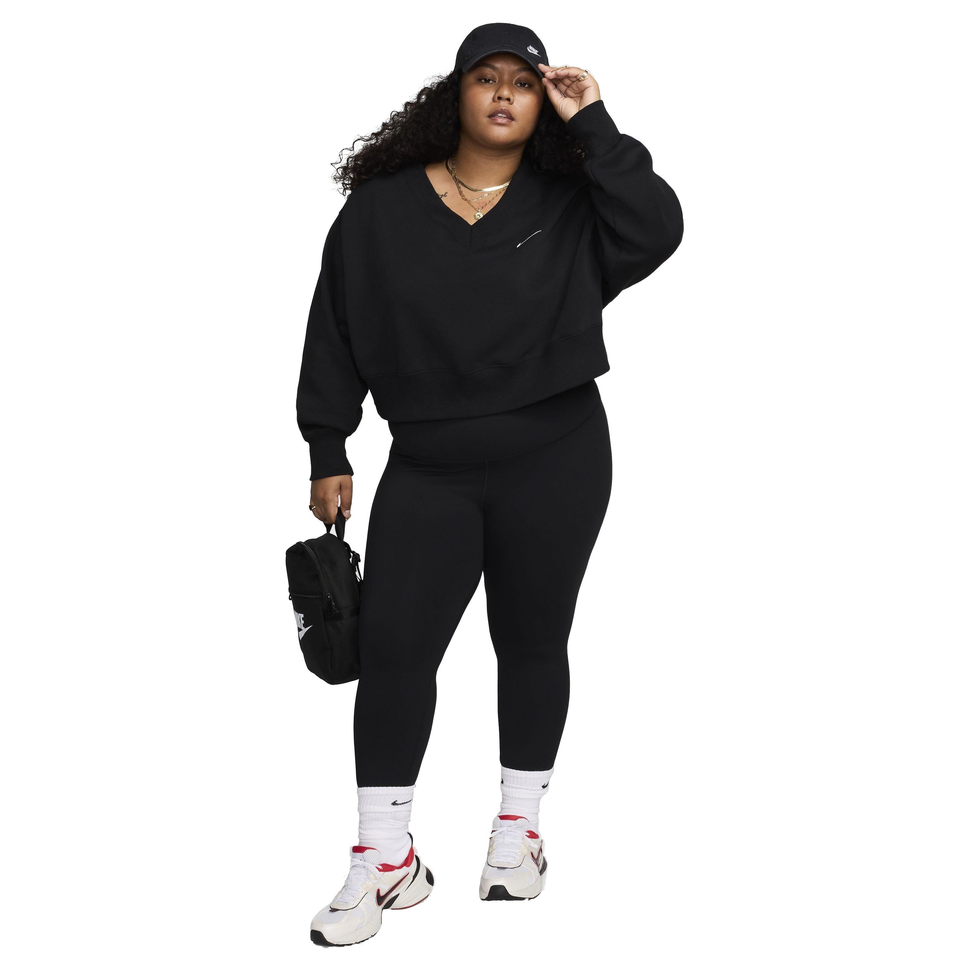 Nike Women's One High Waisted Crop Leggings - BLACK Thumbnail View 7