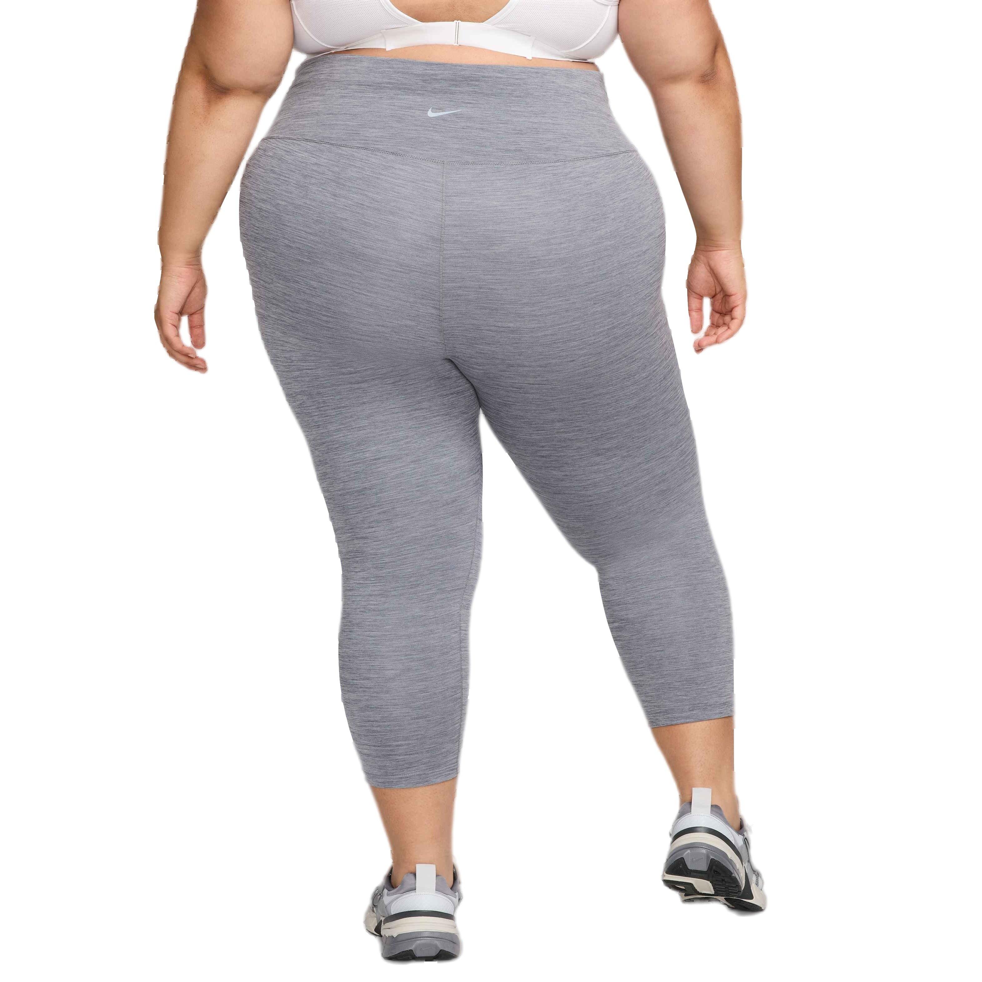 Nike Women's One High Waisted Crop Leggings - GREY Thumbnail View 2