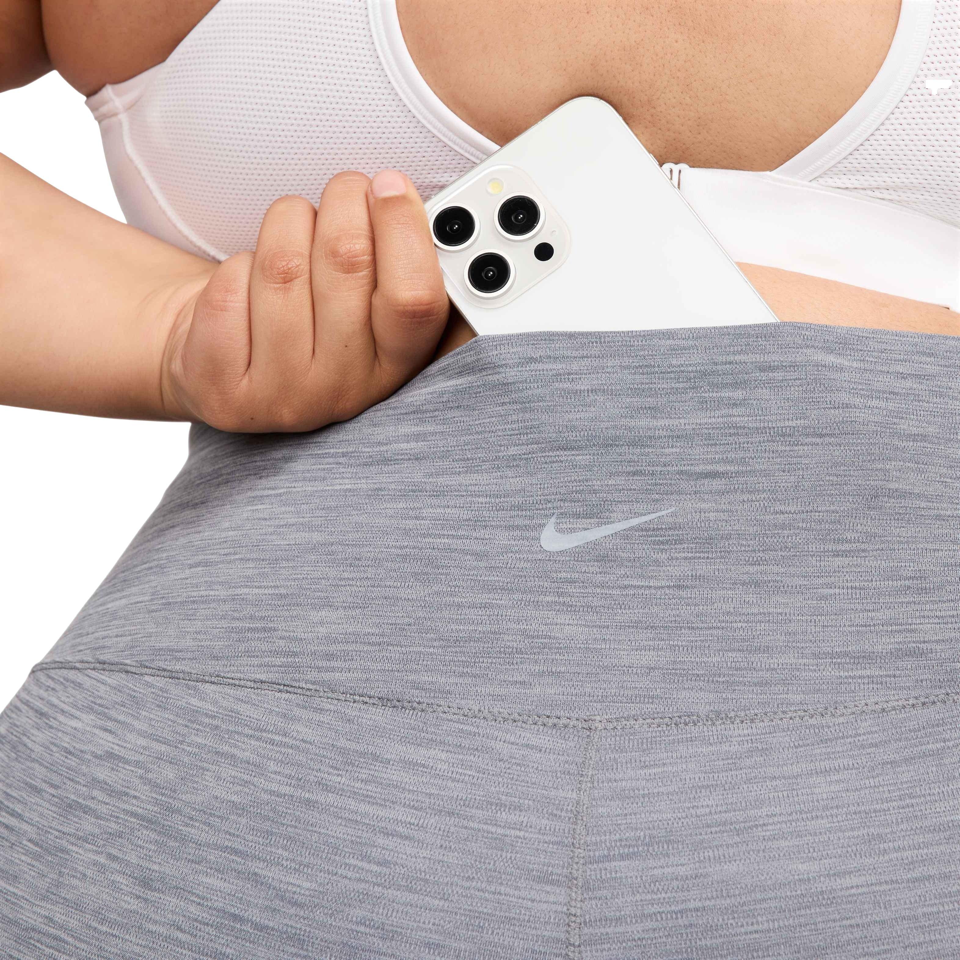 Nike Women's One High Waisted Crop Leggings - GREY Thumbnail View 6